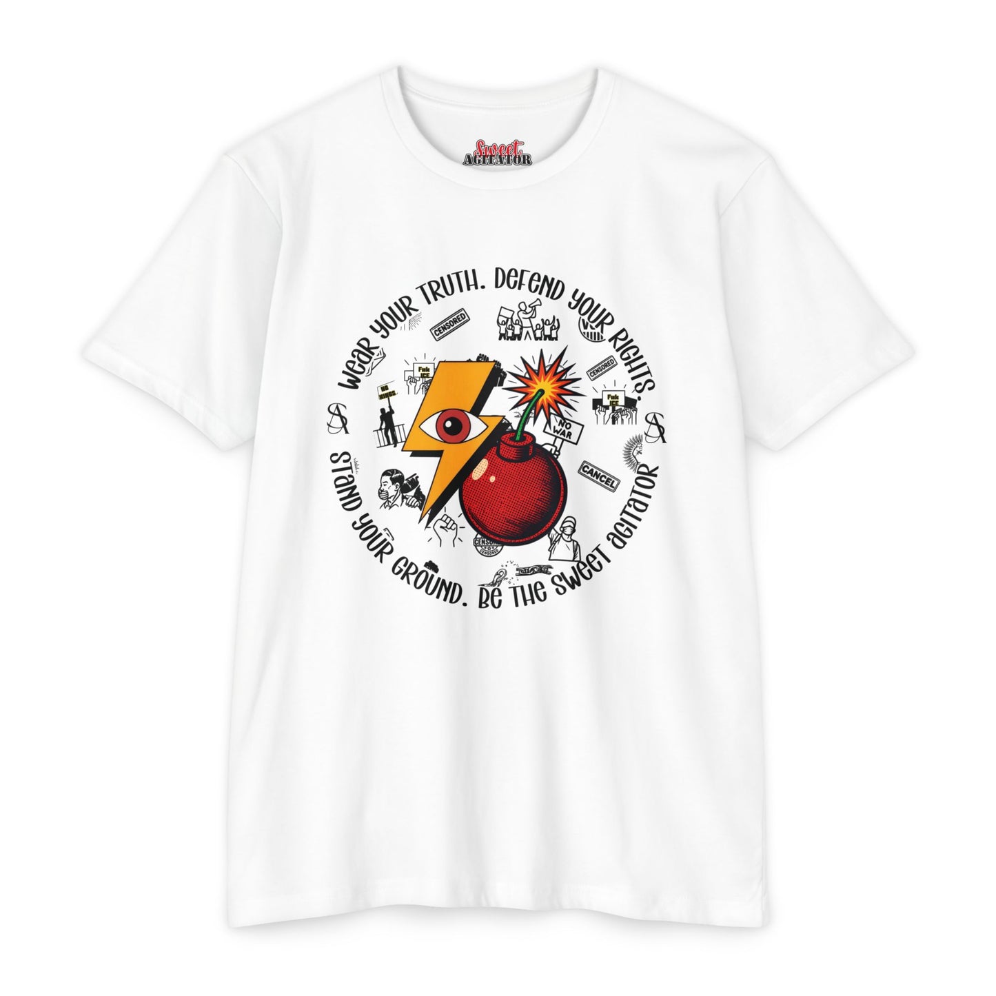 Sticker Characters Graphic T-Shirt — Cute Dancer & Couple Sticker Pack Tee by Printify