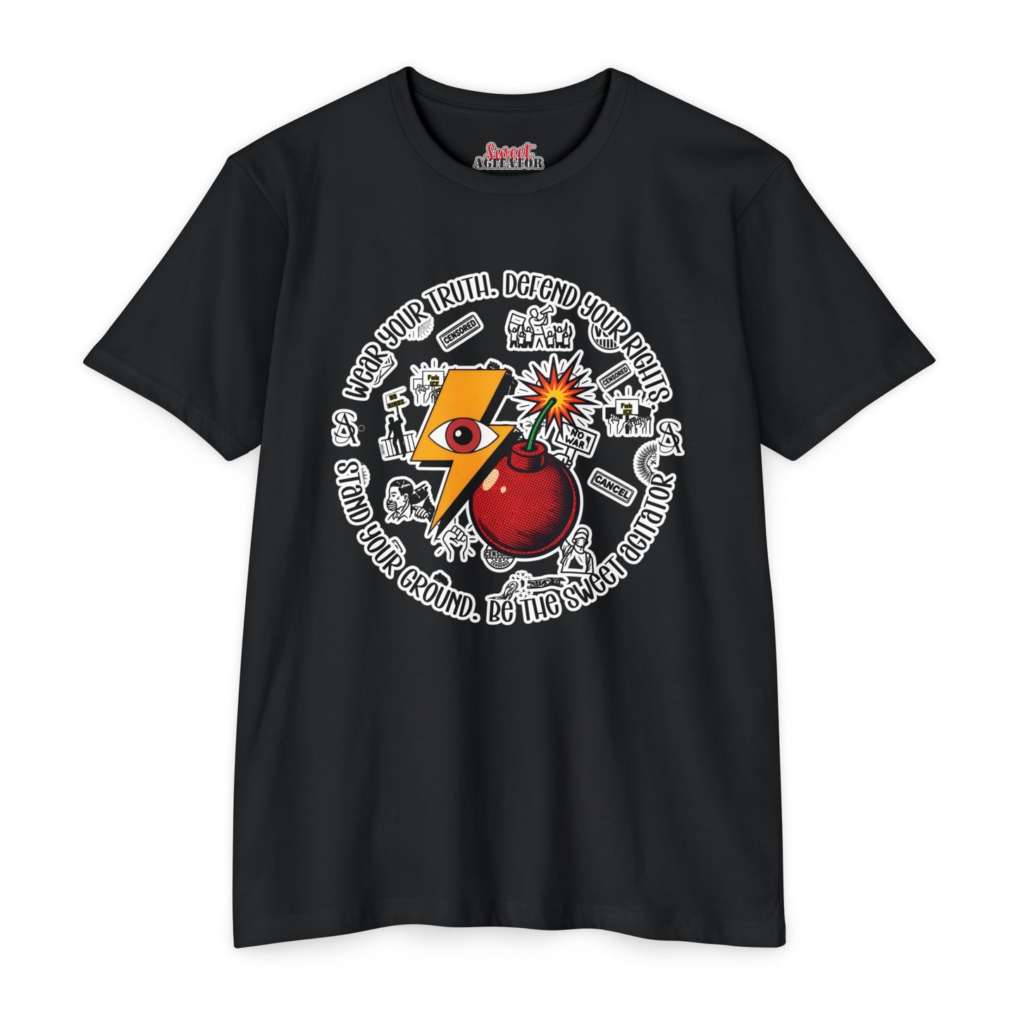 Sticker Characters Graphic T-Shirt — Cute Dancer & Couple Sticker Pack Tee by Printify