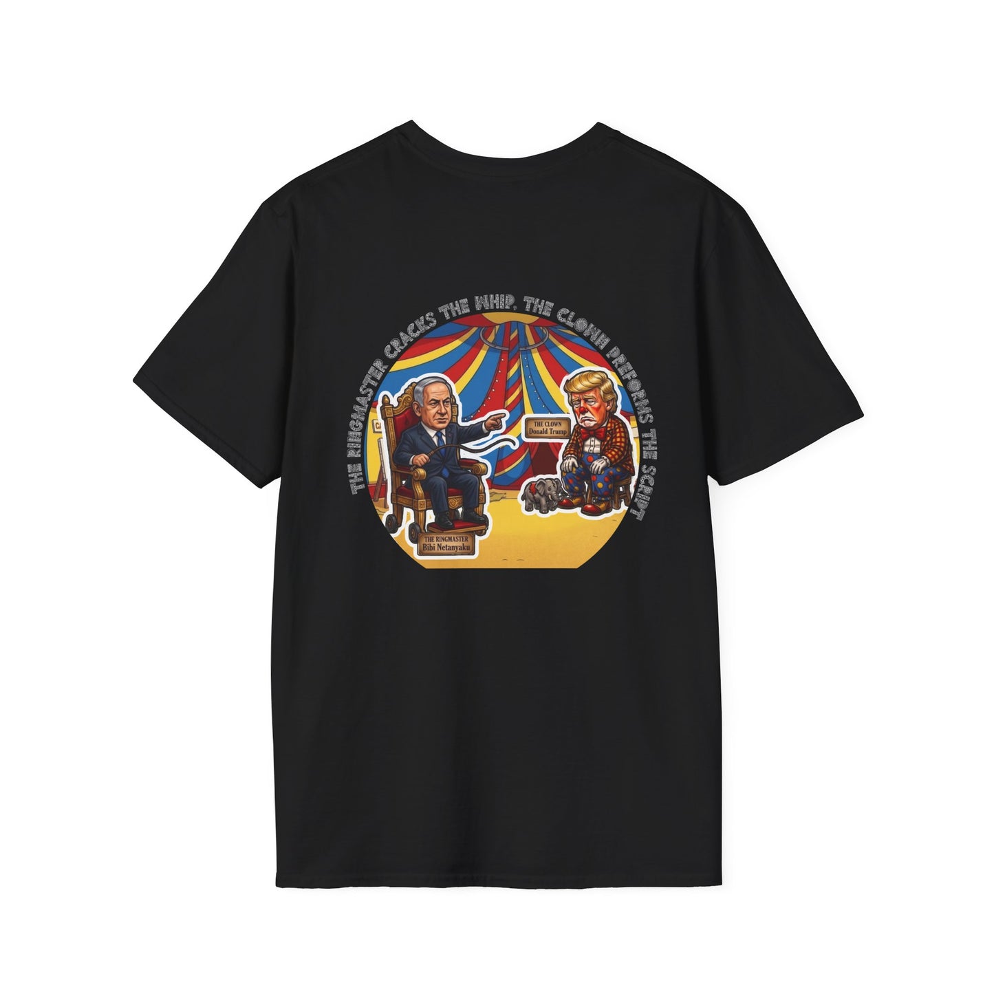 Political Circus T-Shirt — Satirical Biden vs Trump Back Graphic by Printify