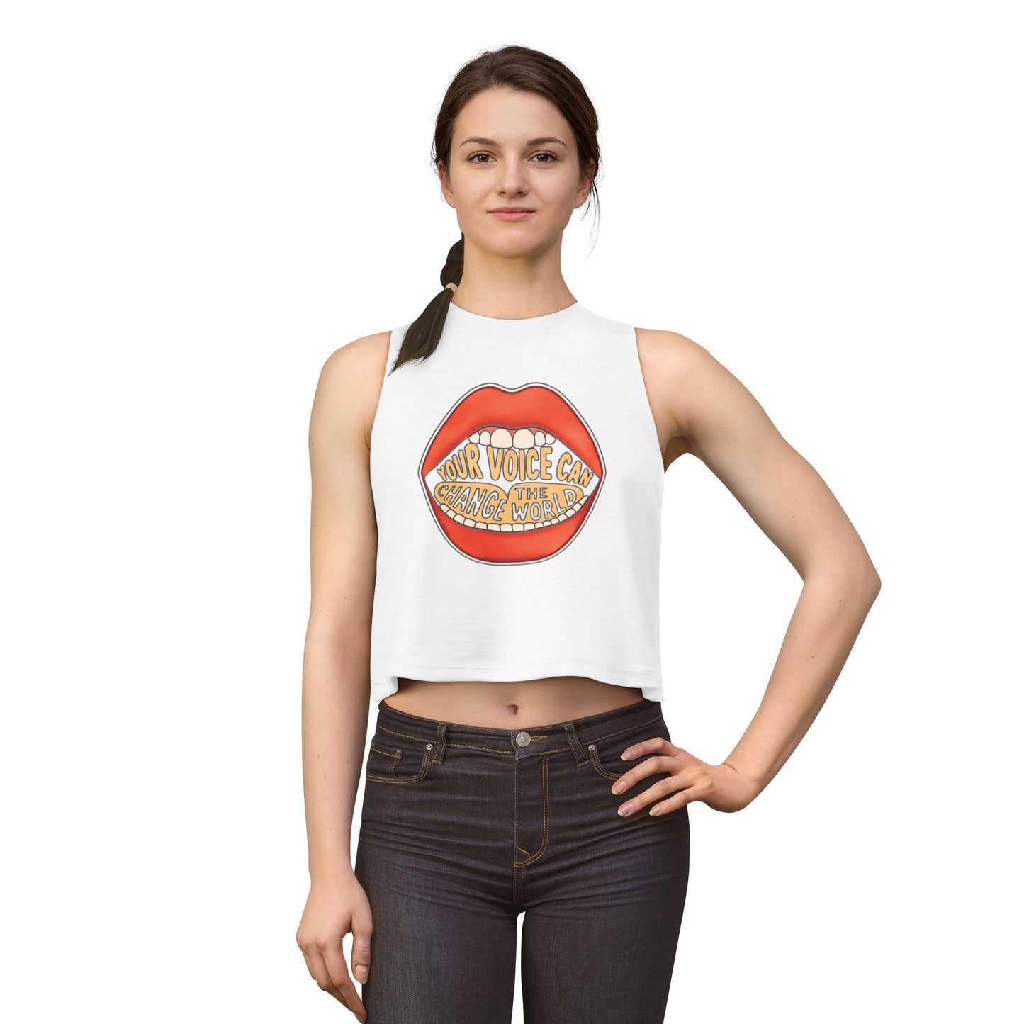 Your Voice Can Change the World Crop Top by Printify