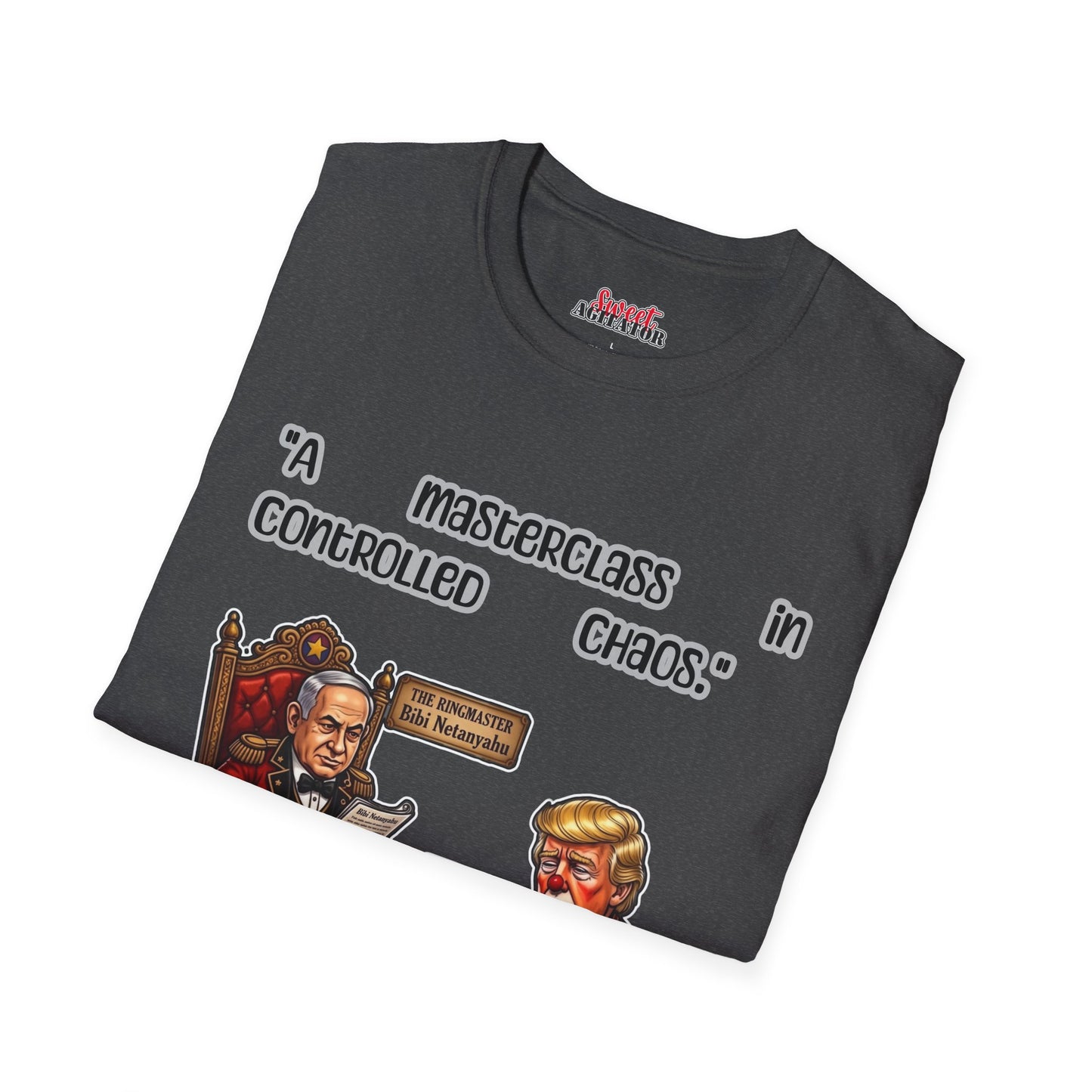 Graphic T-Shirt — "A Masterclass in Controlled Chaos" Political Cartoon Tee by Printify