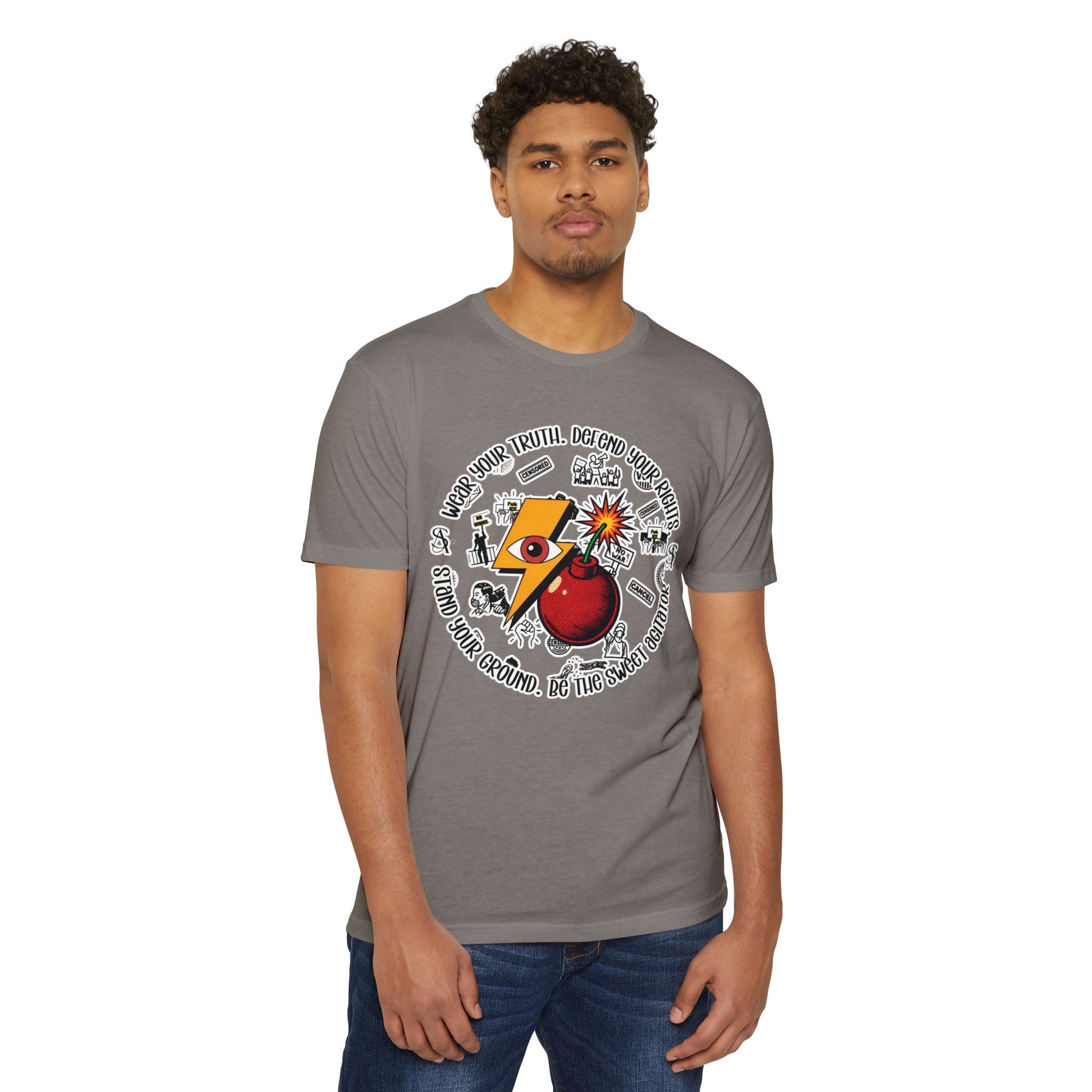 Sticker Characters Graphic T-Shirt — Cute Dancer & Couple Sticker Pack Tee by Printify