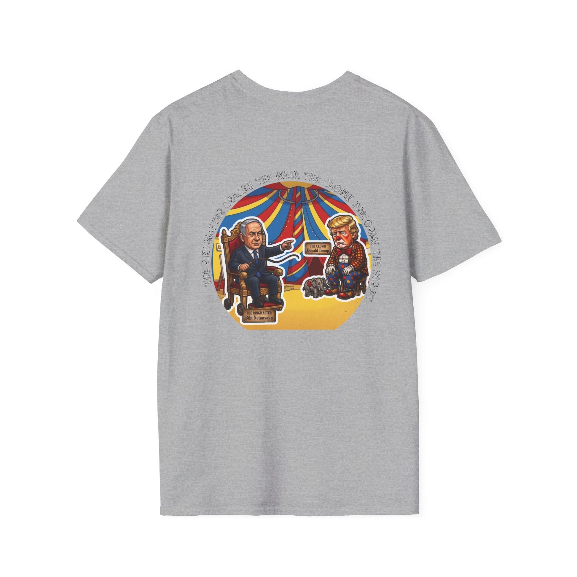 Political Circus T-Shirt — Satirical Biden vs Trump Back Graphic by Printify