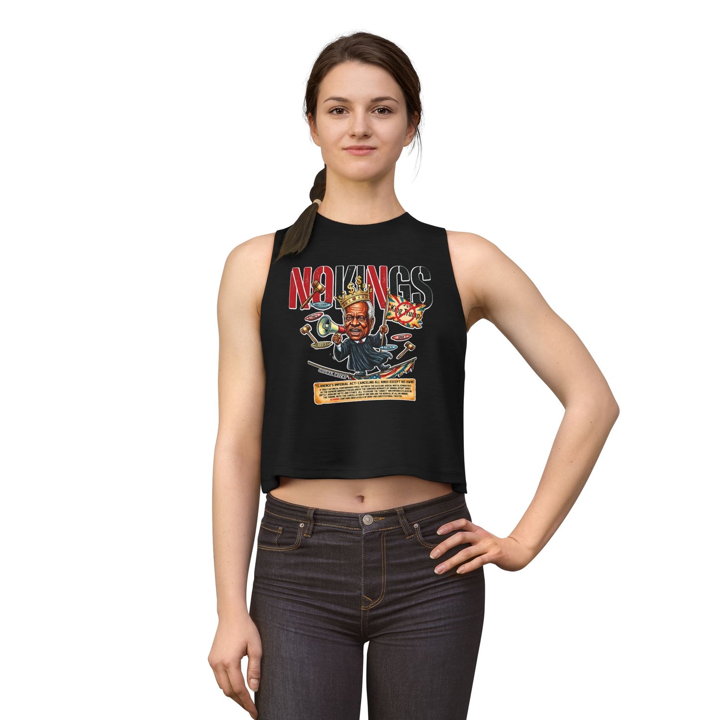 #NOKINGS Cropped Tank Top Featuring Justice Clarence Thomas by Printify