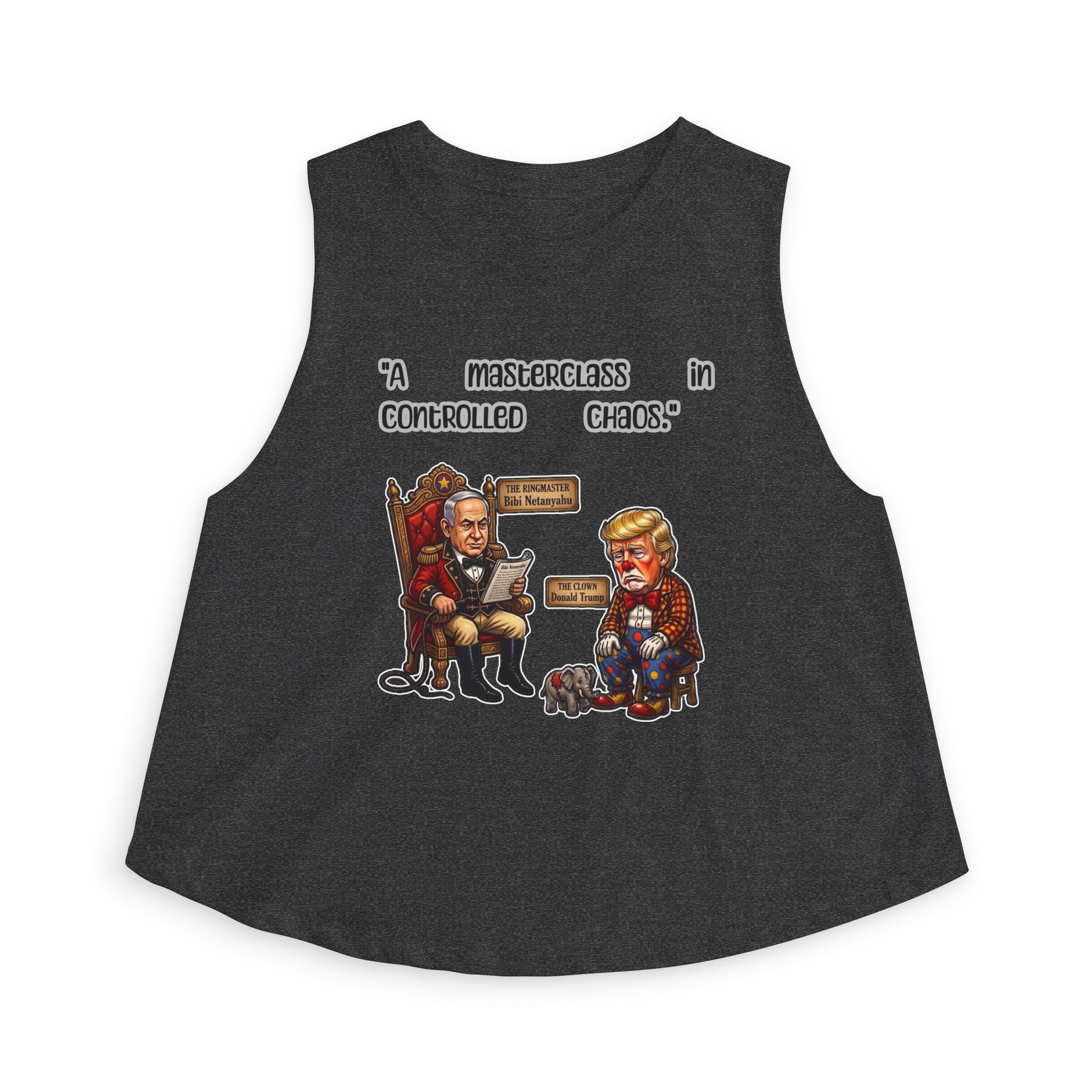 Political Satire Crop Top — "A Masterclass in Controlled Chaos" Graphic by Printify