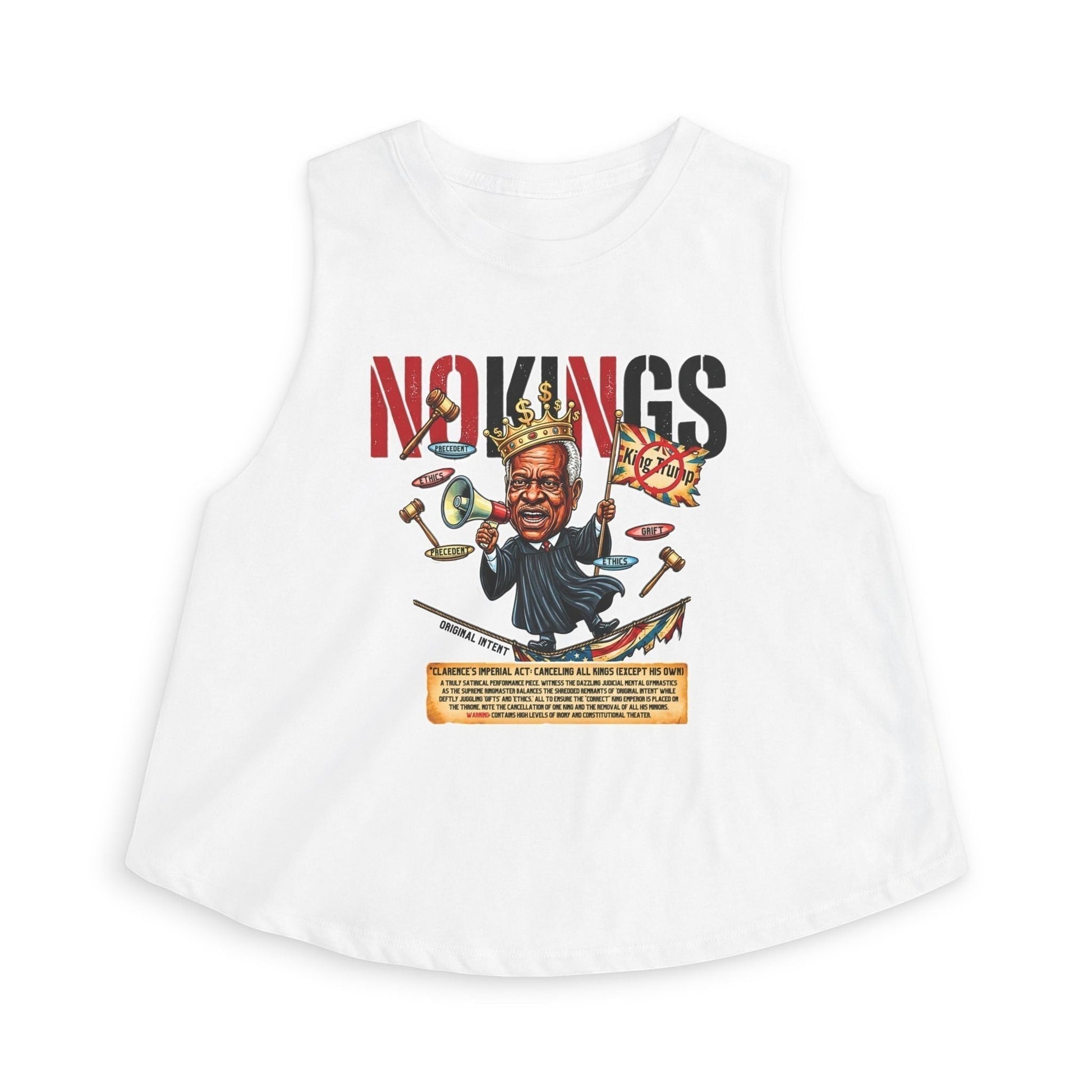 NOKINGS Cropped Tank Top Featuring Justice Clarence Thomas For Warm Days by Printify