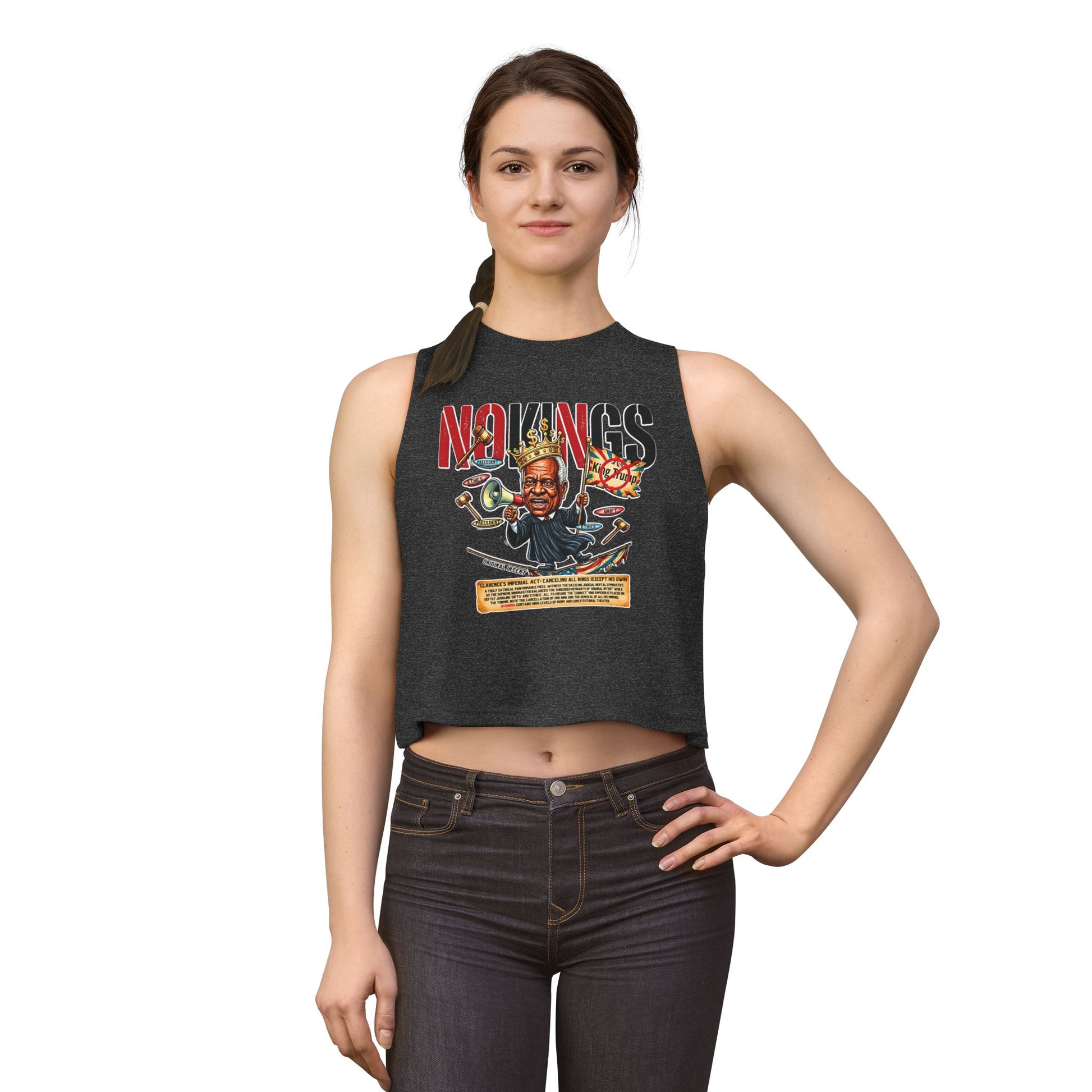 #NOKINGS Cropped Tank Top Featuring Justice Clarence Thomas by Printify