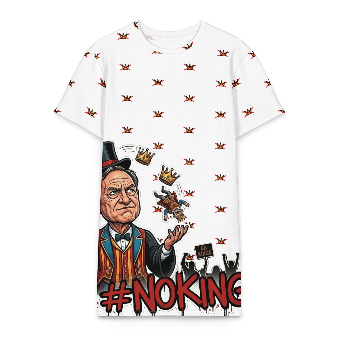 No Kings — Alito Edition Protest T-Shirt Dress by Sweet Agitator
