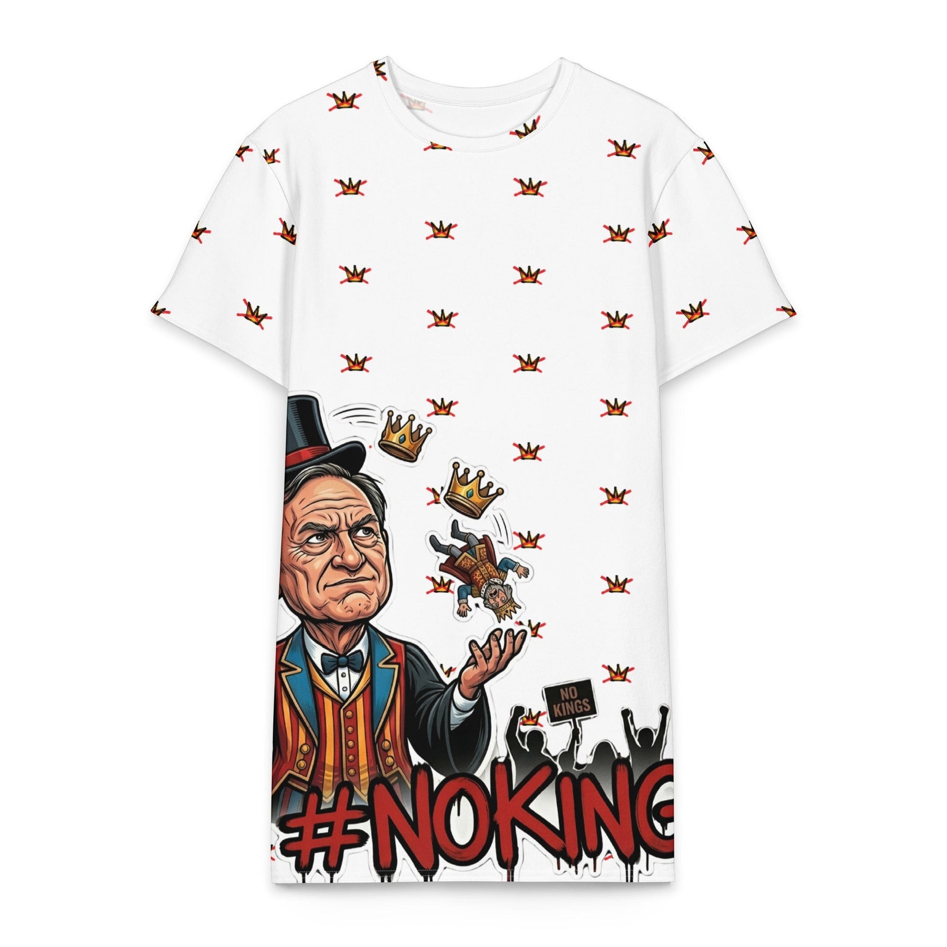 No Kings — Alito Edition Protest T-Shirt Dress by Sweet Agitator