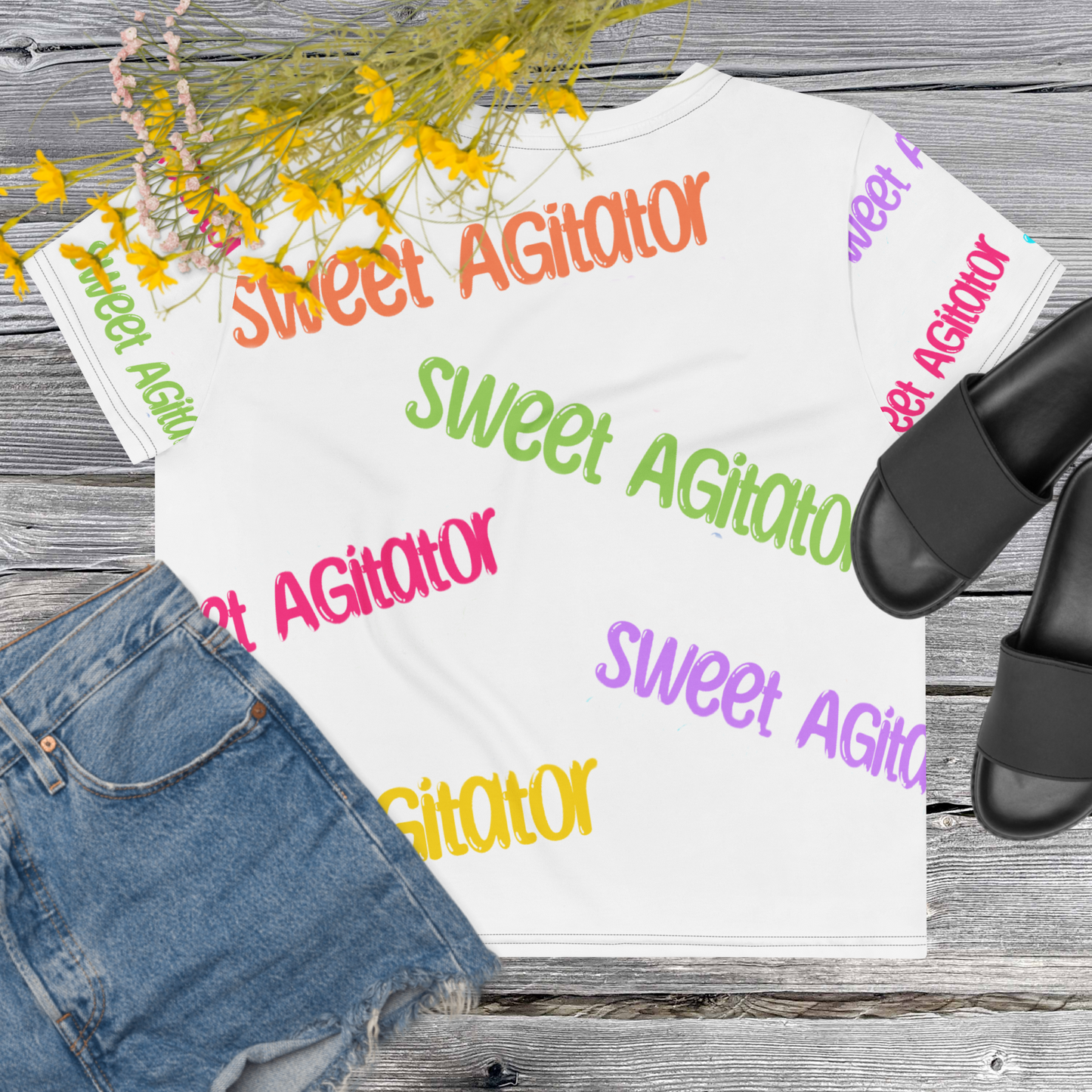 All-Over Print Crop Tee by Sweet Agitator