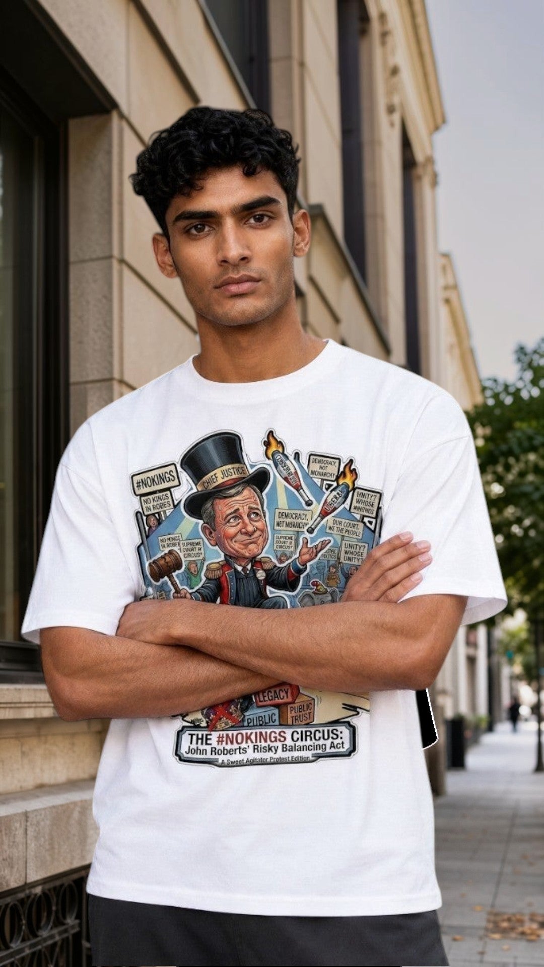 #NOKINGS Protest Heavy T Shirt Featuring Justice John Roberts JR001 by Sweet Agitator