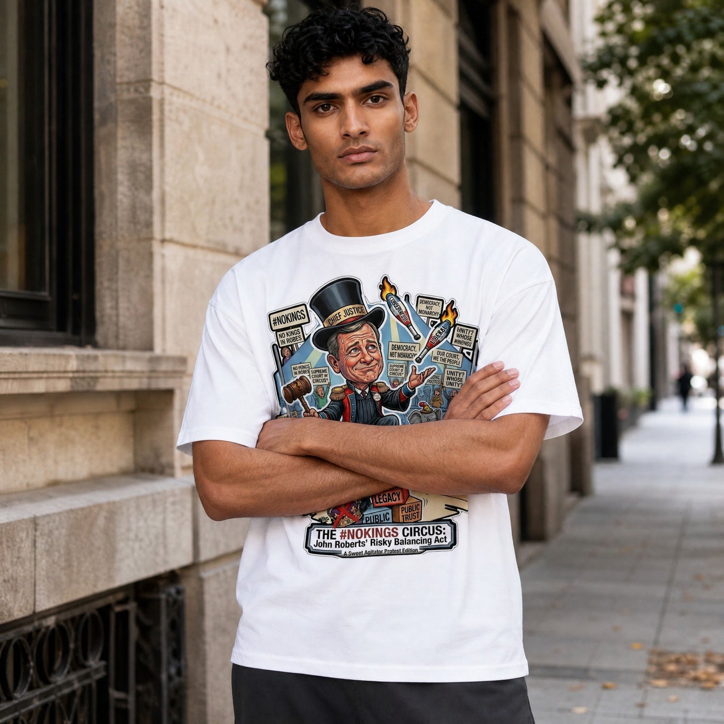 #NOKINGS Protest Heavy T Shirt Featuring Justice John Roberts JR001 by Sweet Agitator