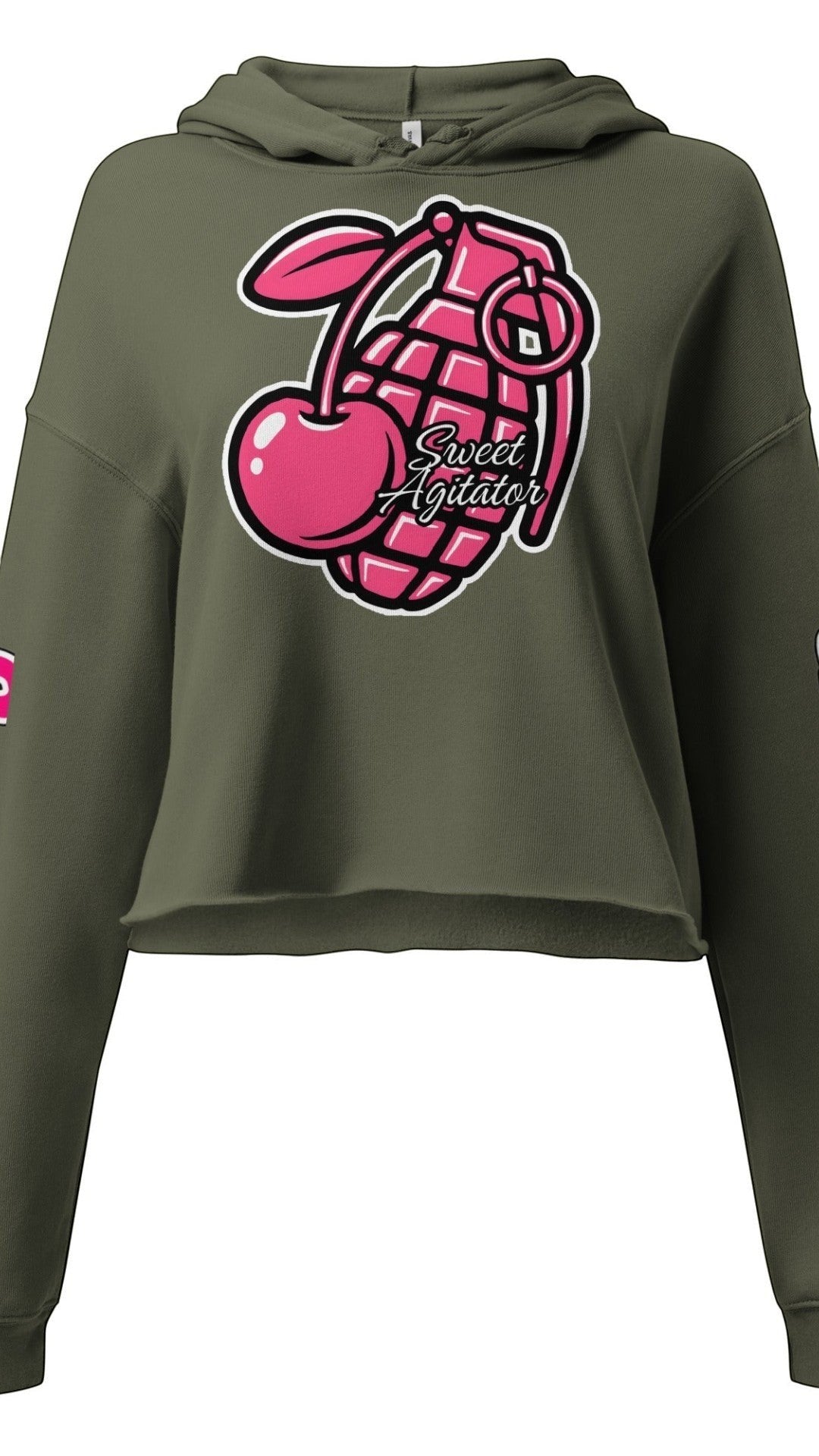 She Doesn't Quit — Cherry Grenade Crop Hoodie by Sweet Agitator