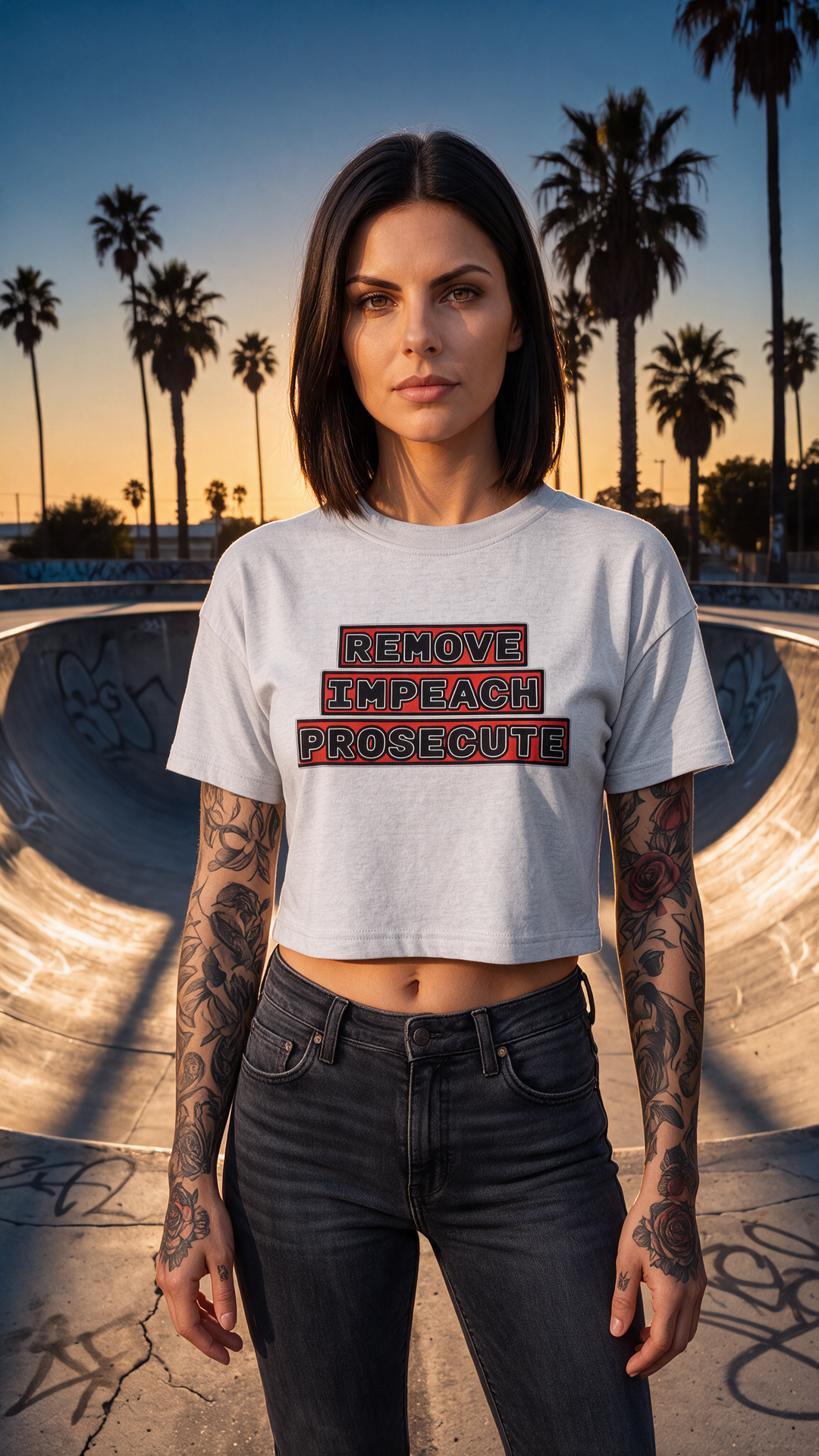 Cancel The Trump Administration Cropped Tee Heavyweight Cotton by Sweet Agitator