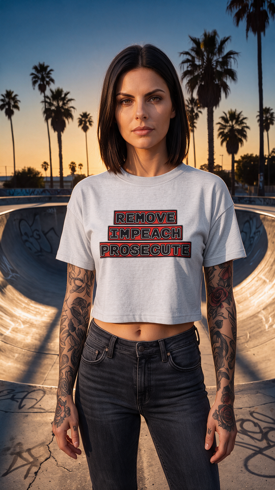 Cancel The Trump Administration Cropped Tee Heavyweight Cotton by Sweet Agitator
