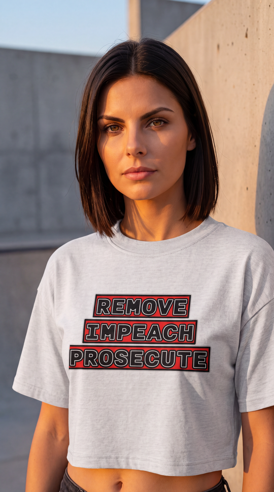 Cancel The Trump Administration Cropped Tee Heavyweight Cotton by Sweet Agitator