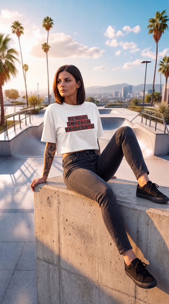 Cancel The Trump Administration Cropped Tee Heavyweight Cotton by Sweet Agitator