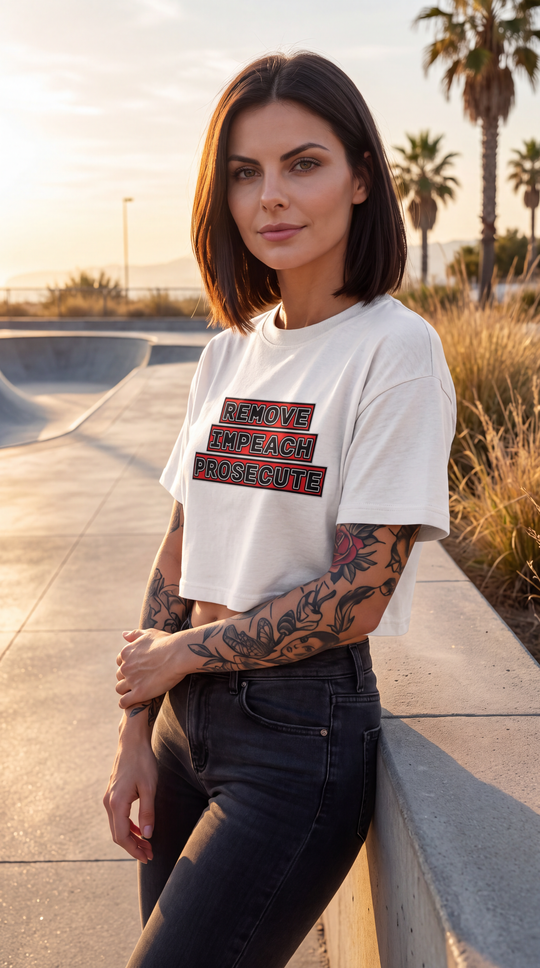 Cancel The Trump Administration Cropped Tee Heavyweight Cotton by Sweet Agitator