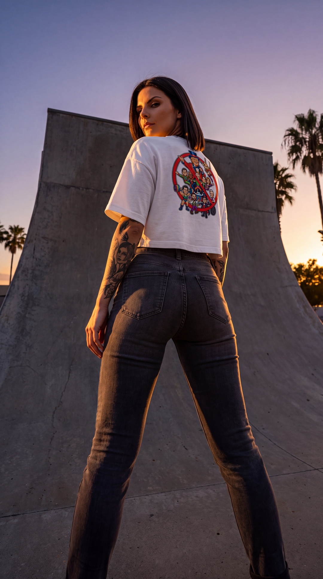 Cancel The Trump Administration Cropped Tee Heavyweight Cotton by Sweet Agitator