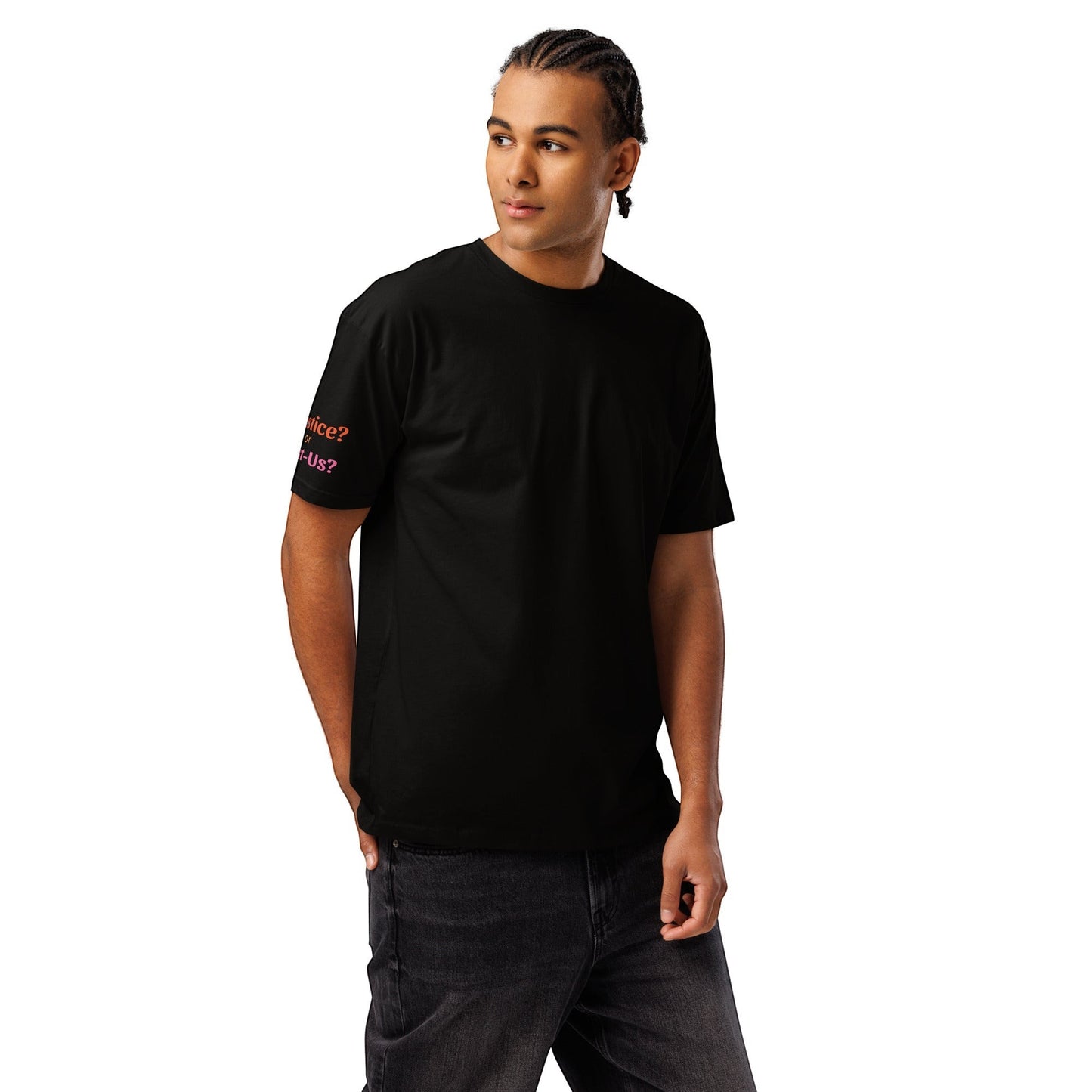 Justice or Just-Us? Men's Premium Short Sleeve Tee Everyday Wear JU-SS01 by Sweet Agitator