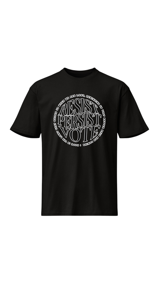Resist Persist Vote Mens Premium Short Sleeve Graphic T Shirt by Sweet Agitator