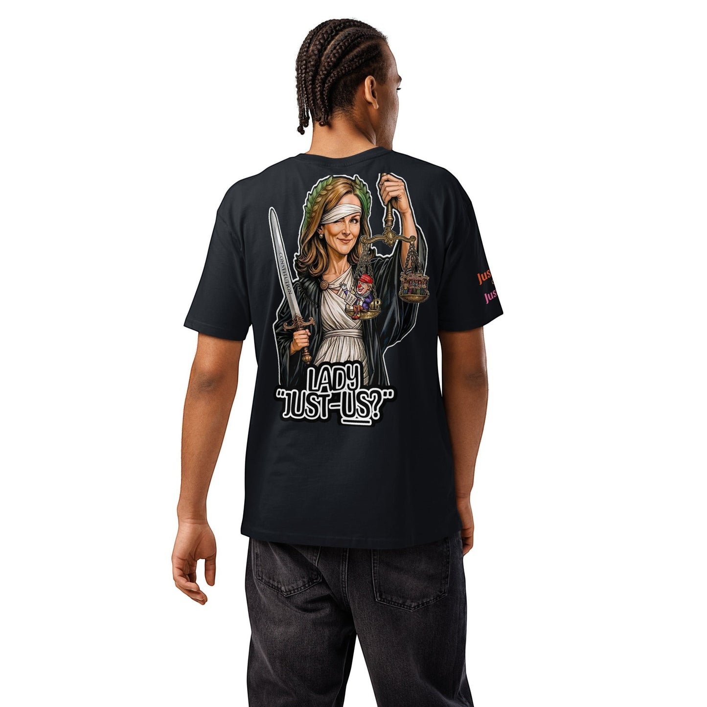 Justice or Just-Us? Men's Premium Short Sleeve Tee Everyday Wear JU-SS01 by Sweet Agitator