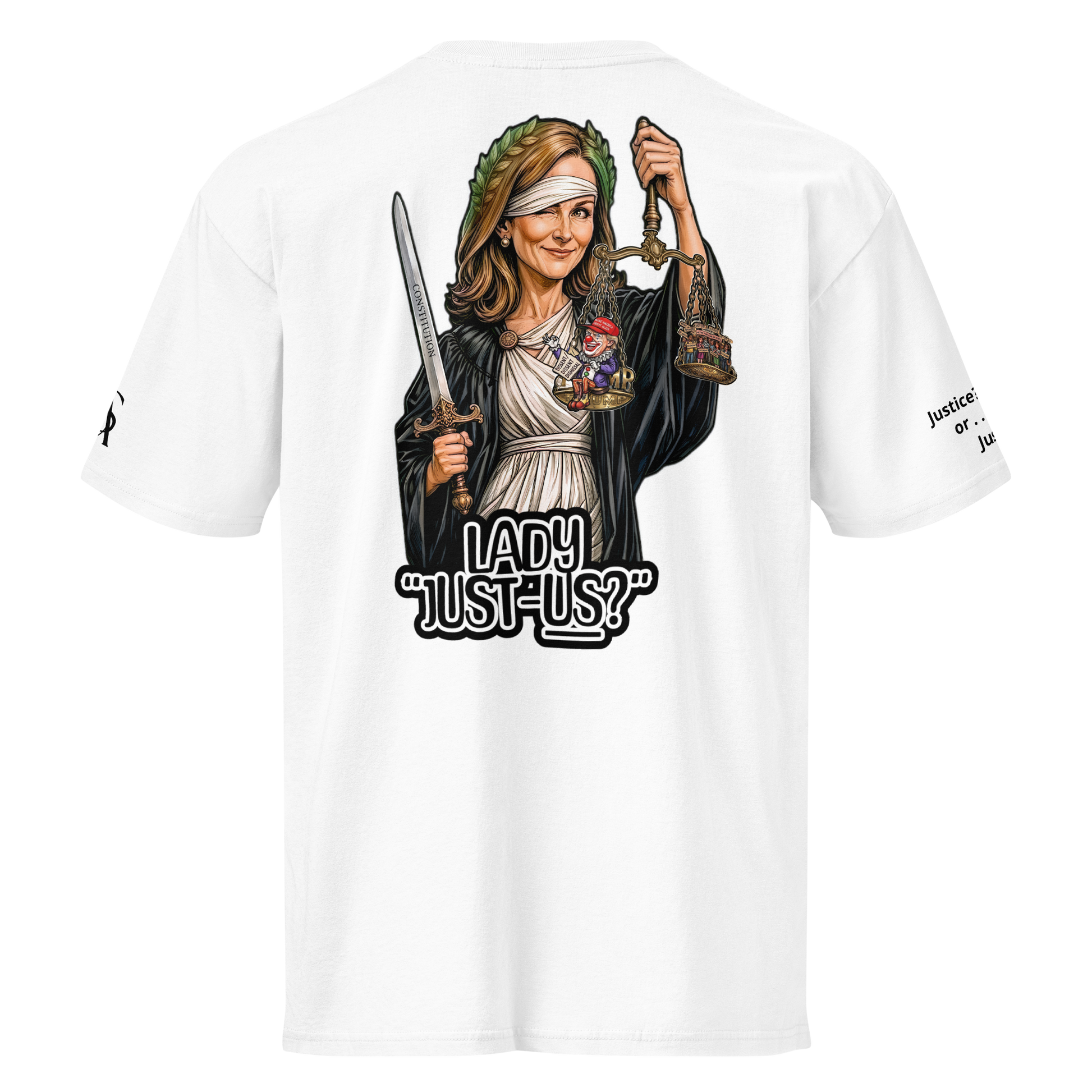Justice? or Just-us? Men's Premium Short Sleeve Tee by Sweet Agitator