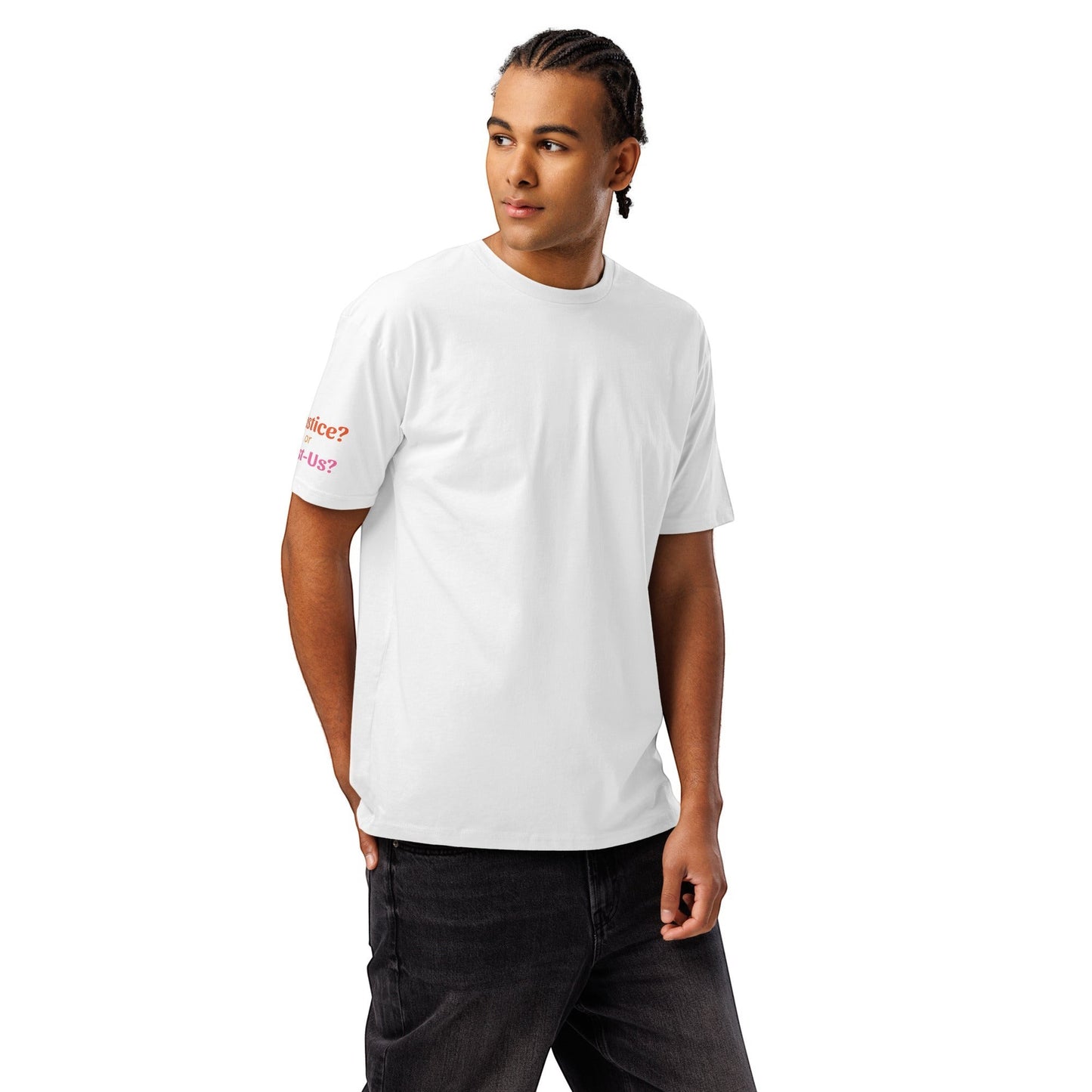 Justice or Just-Us? Men's Premium Short Sleeve Tee Everyday Wear JU-SS01 by Sweet Agitator