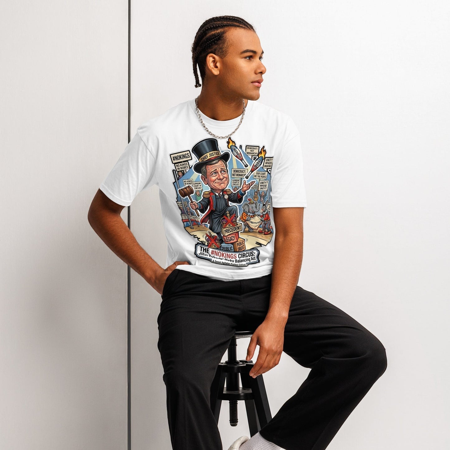#NOKINGS Protest Heavy T Shirt Featuring Justice John Roberts JR001 by Sweet Agitator