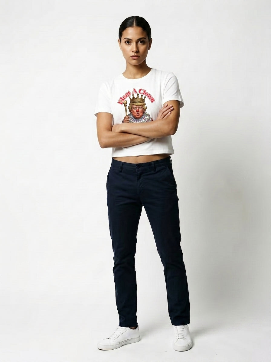 Elect A Clown, Expect A Circus Political Satire Crop Tee by Printify