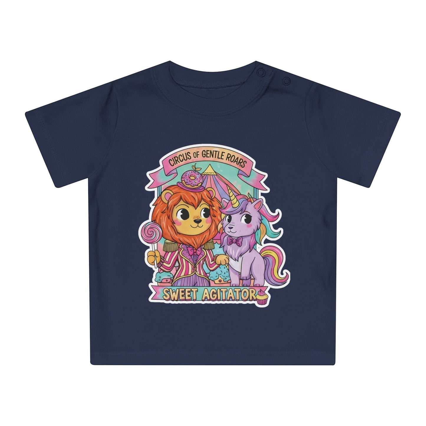 Circus of Gentle Roars Graphic Baby T Shirt Sweet Agitator NB 0-3M by Printify