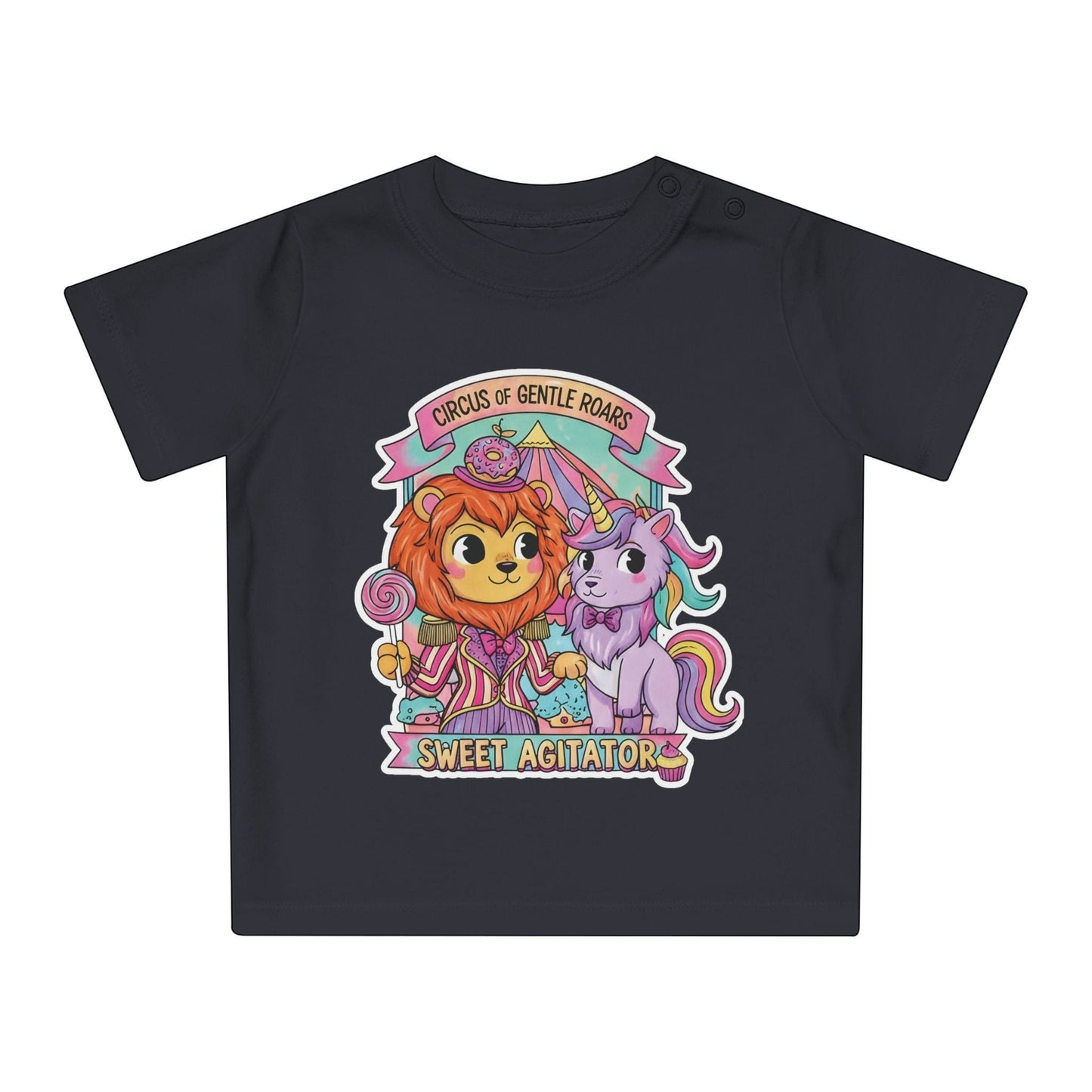 Circus of Gentle Roars Graphic Baby T Shirt Sweet Agitator NB 0-3M by Printify