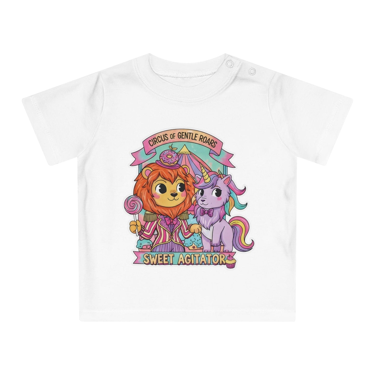 Circus of Gentle Roars Graphic Baby T Shirt Sweet Agitator NB 0-3M by Printify