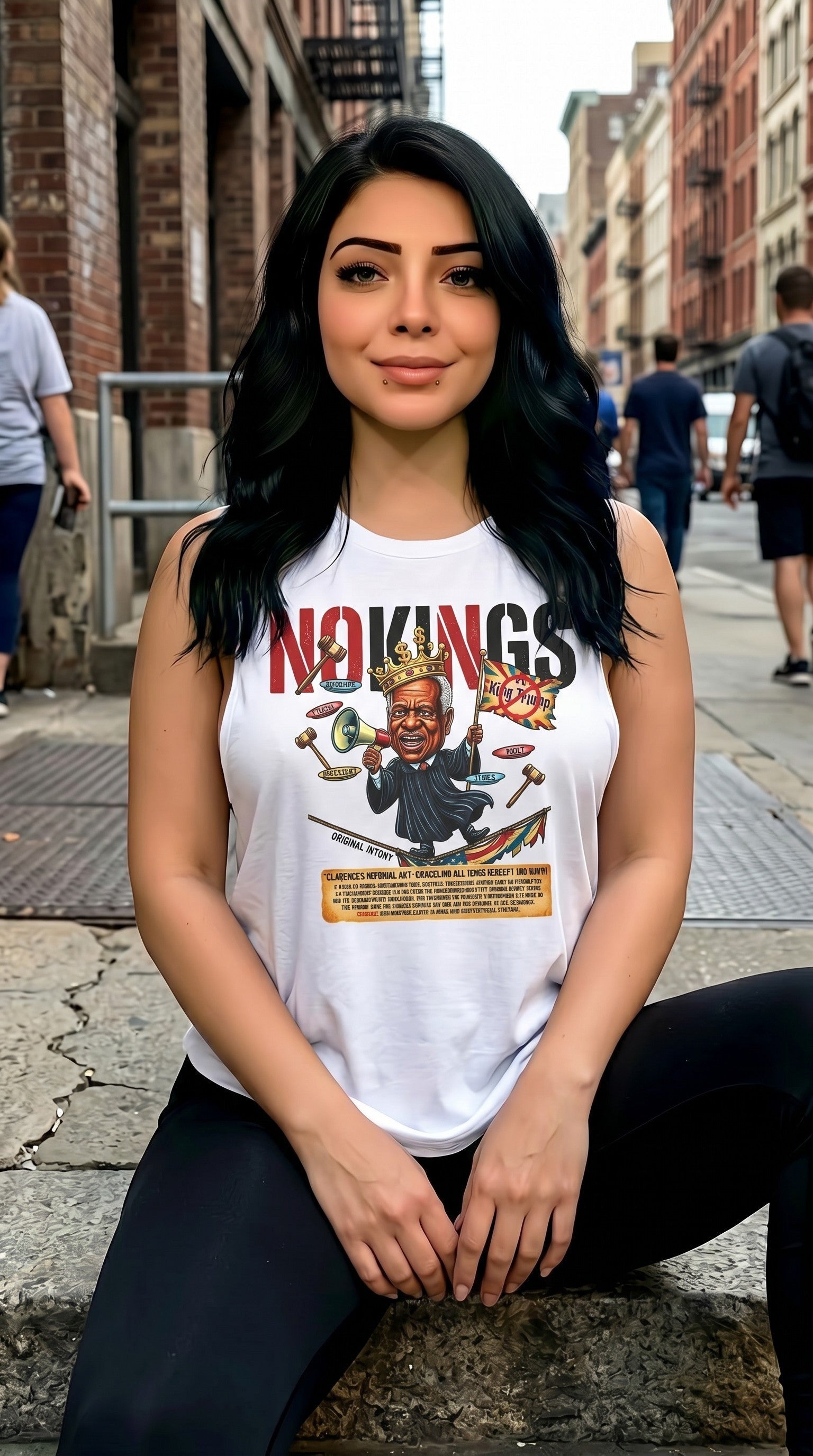 NOKINGS Cropped Tank Top Featuring Justice Clarence Thomas For Warm Days by Printify