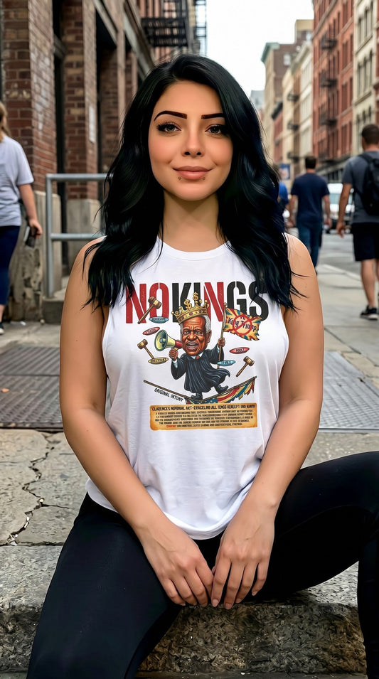 NOKINGS Cropped Tank Top Featuring Justice Clarence Thomas For Warm Days by Printify