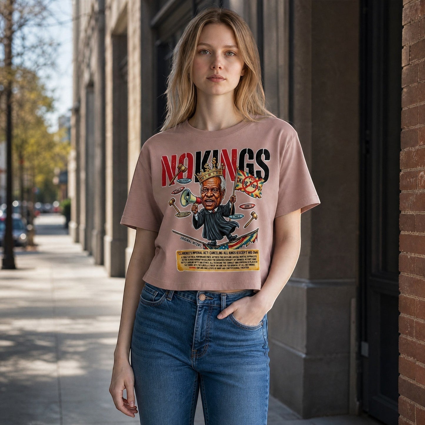 No King Trump Graphic Crop Top T-Shirt by Sweet Agitator