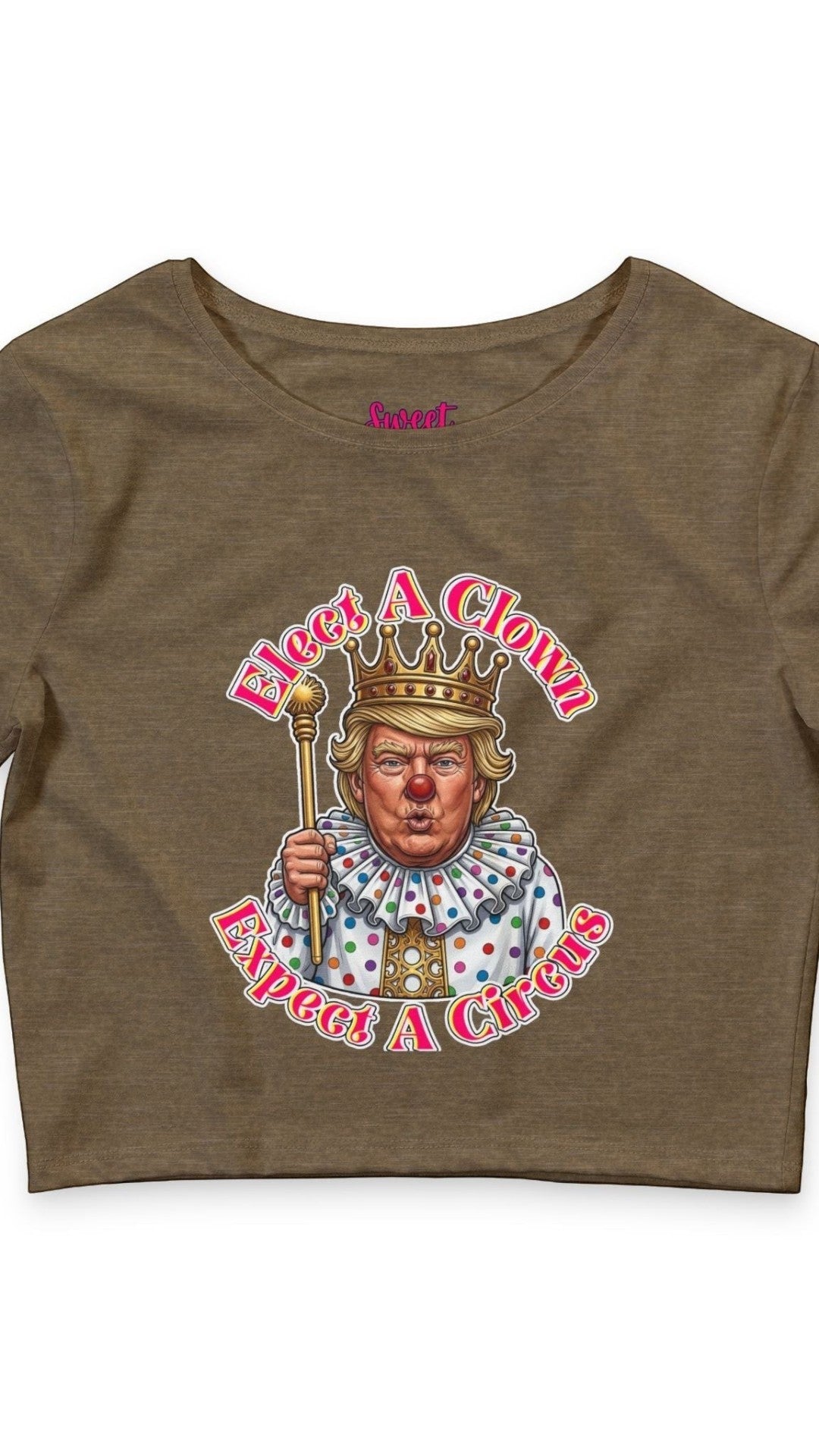 Elect A Clown Crop Tee by Printify
