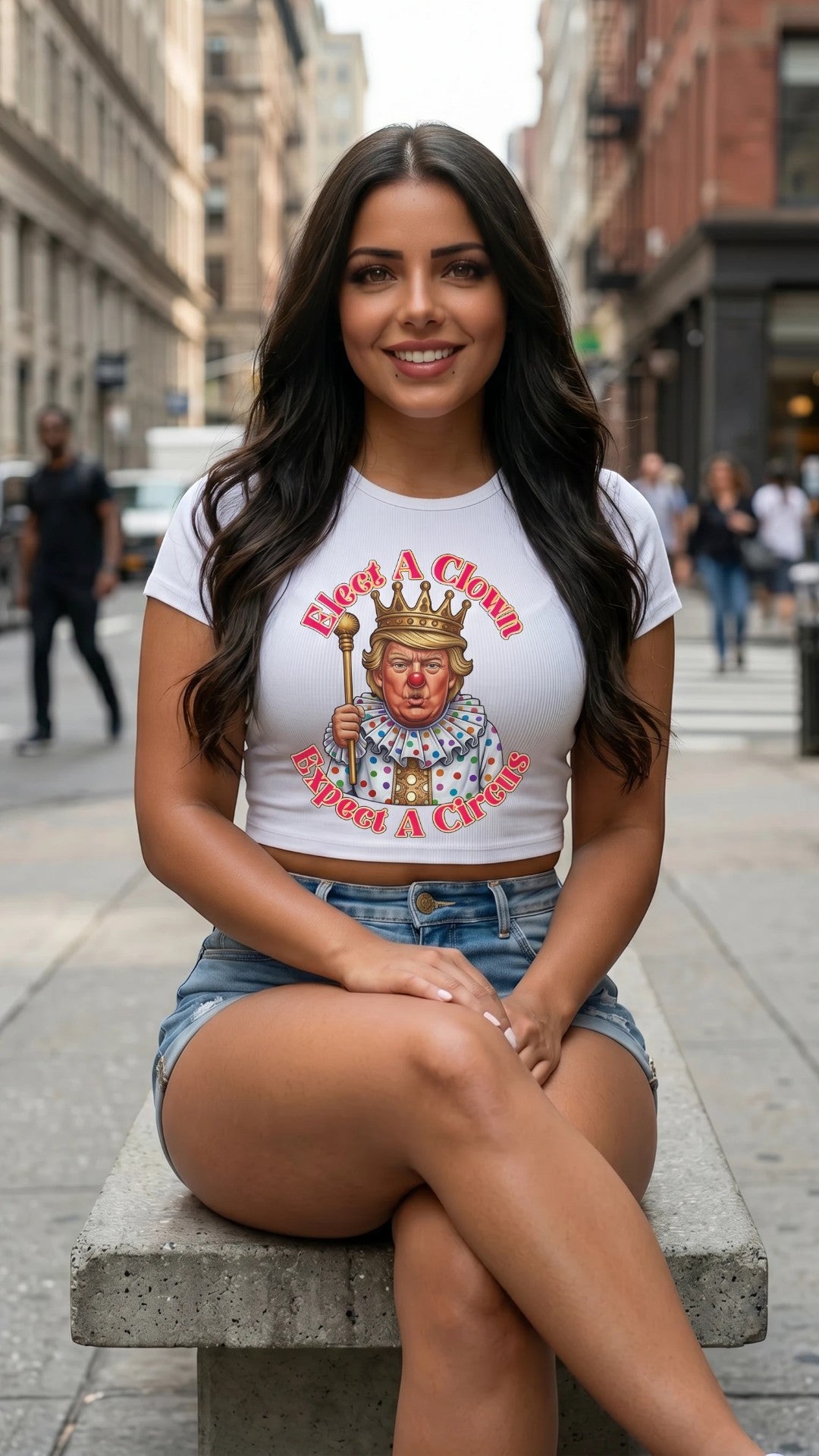 Elect A Clown Crop Tee by Printify