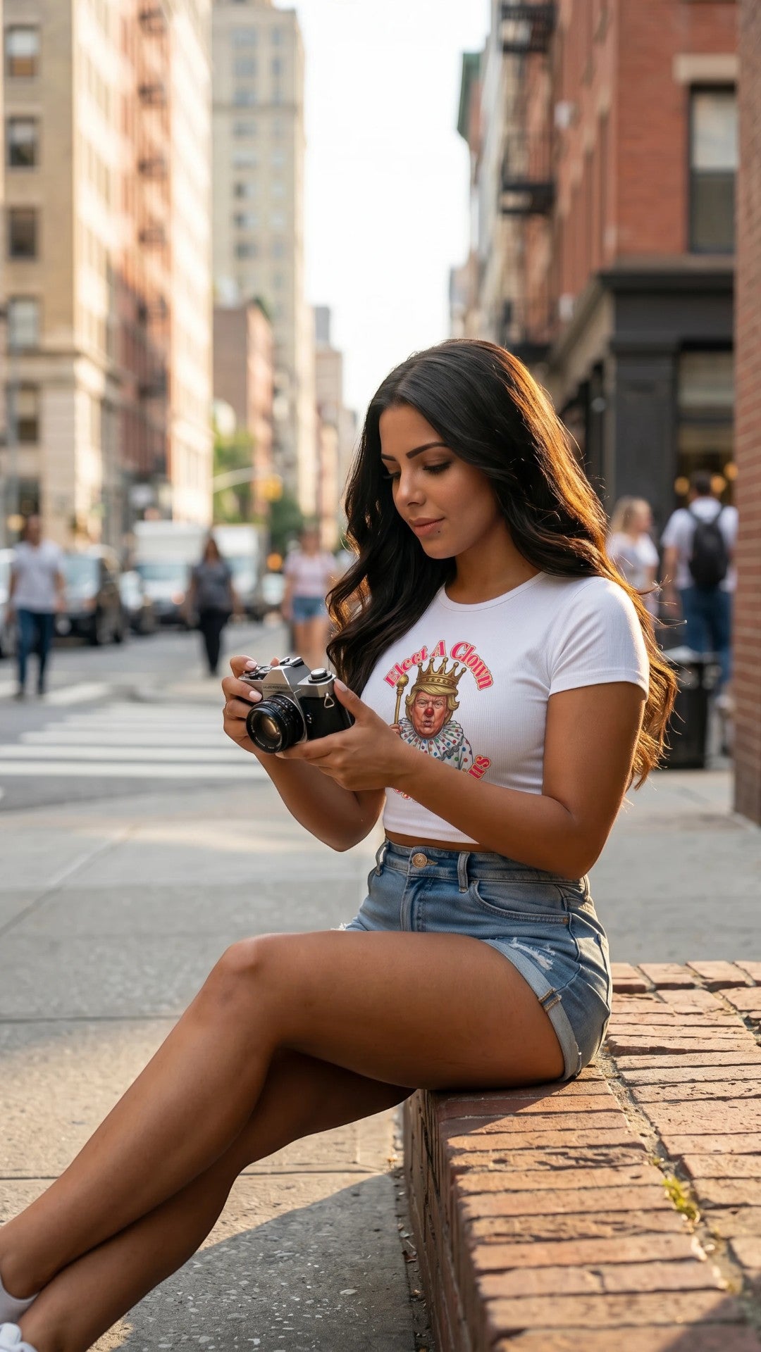 Elect A Clown Crop Tee by Printify