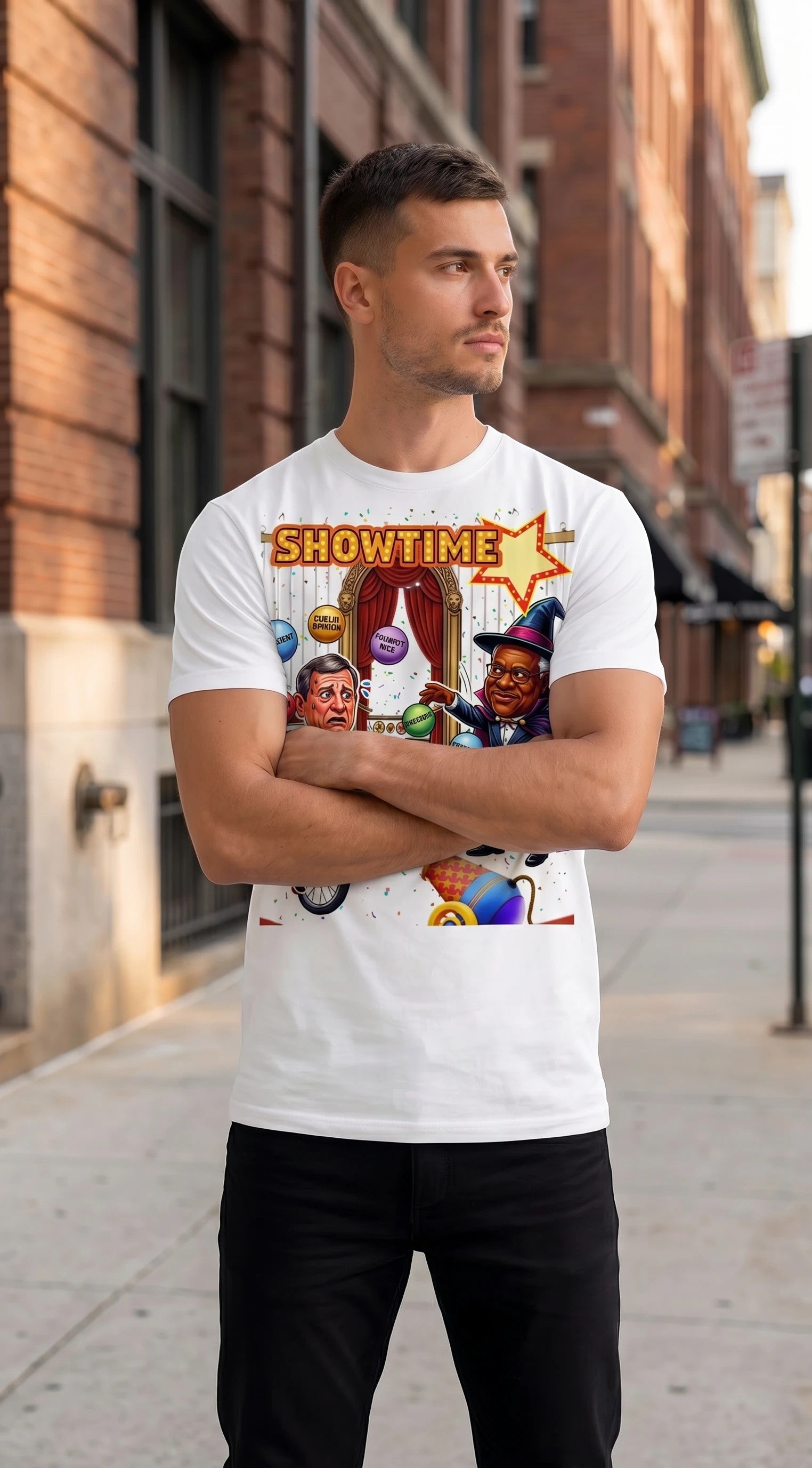 Justice Roberts & Clarence Juggling Act T-Shirt by Sweet Agitator