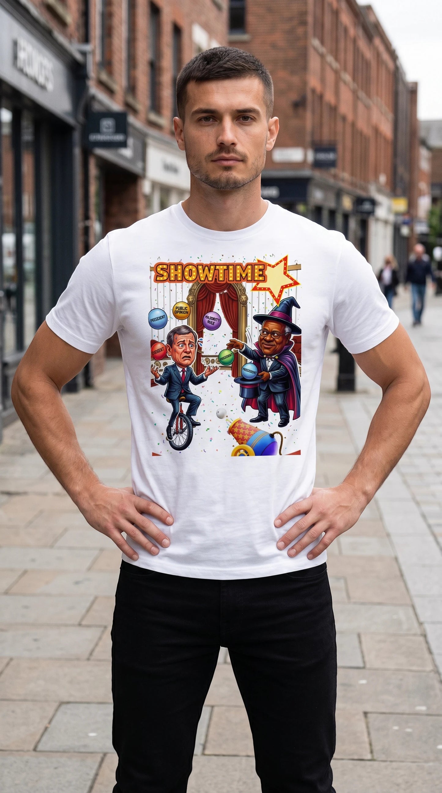Justice Roberts & Clarence Juggling Act T-Shirt by Sweet Agitator