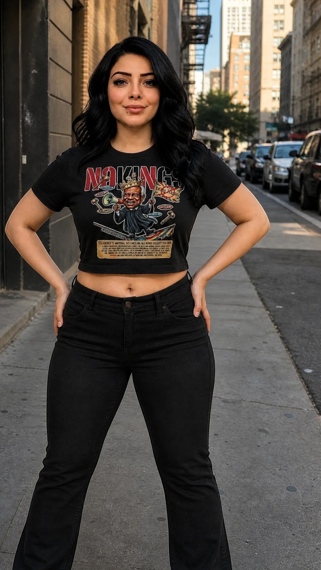 No King Trump Graphic Crop Top T-Shirt by Sweet Agitator
