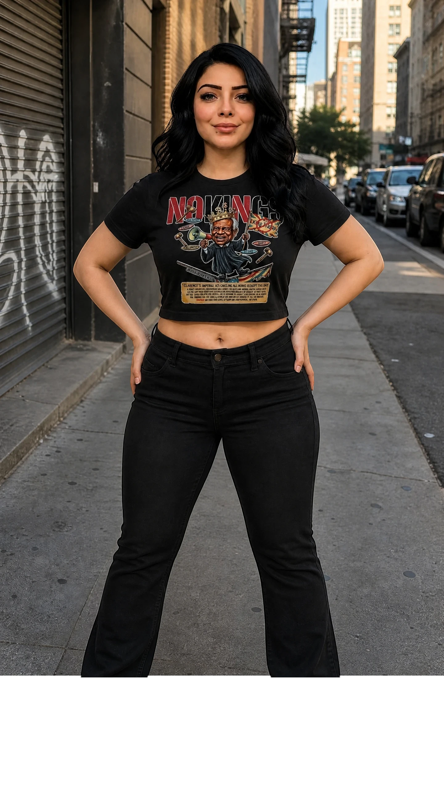 No King Trump Graphic Crop Top T-Shirt by Sweet Agitator