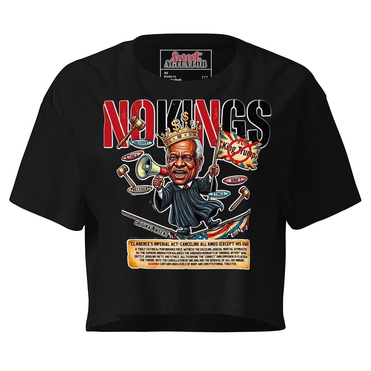 No King Trump Graphic Crop Top T-Shirt by Sweet Agitator