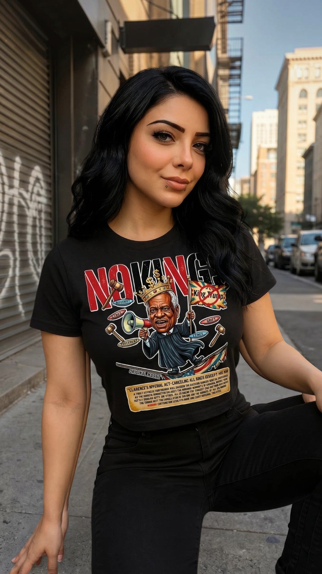 No King Trump Graphic Crop Top T-Shirt by Sweet Agitator