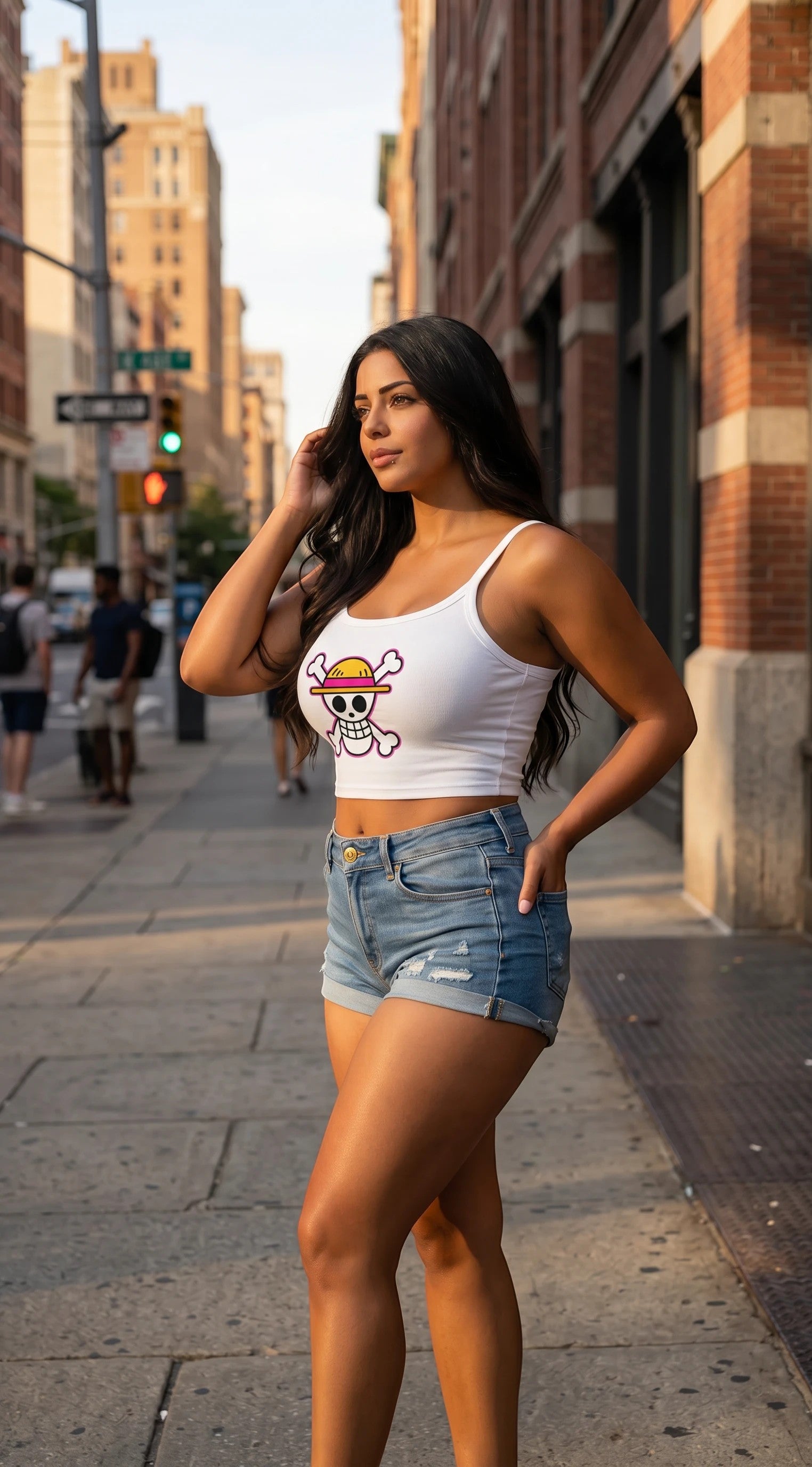 One Piece Straw Hat Skull Crop Tank by Sweet Agitator