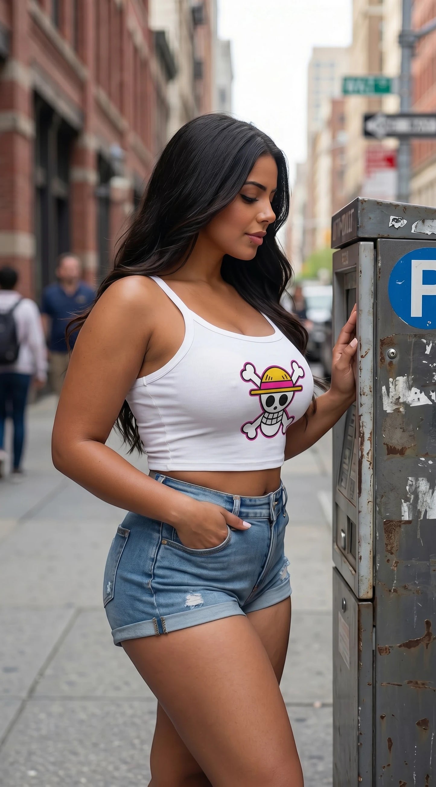One Piece Straw Hat Skull Crop Tank by Sweet Agitator