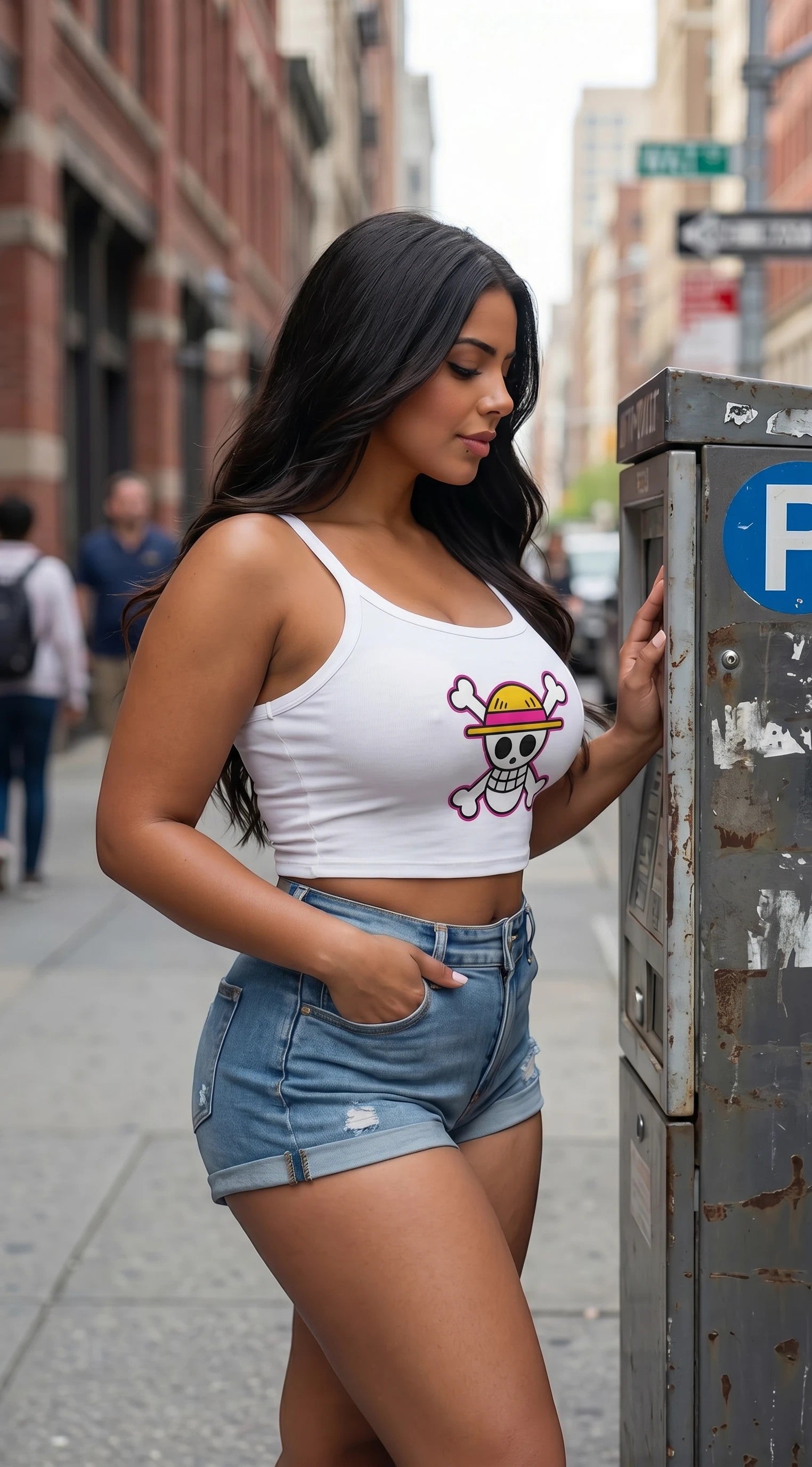 One Piece Straw Hat Skull Crop Tank by Sweet Agitator