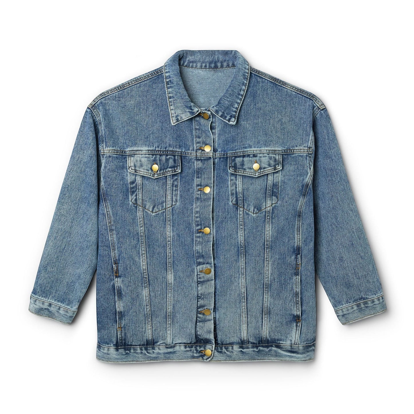 Pirate Denim Jacket Outerwear For Women Skull Back Patch PJK001 by Printify