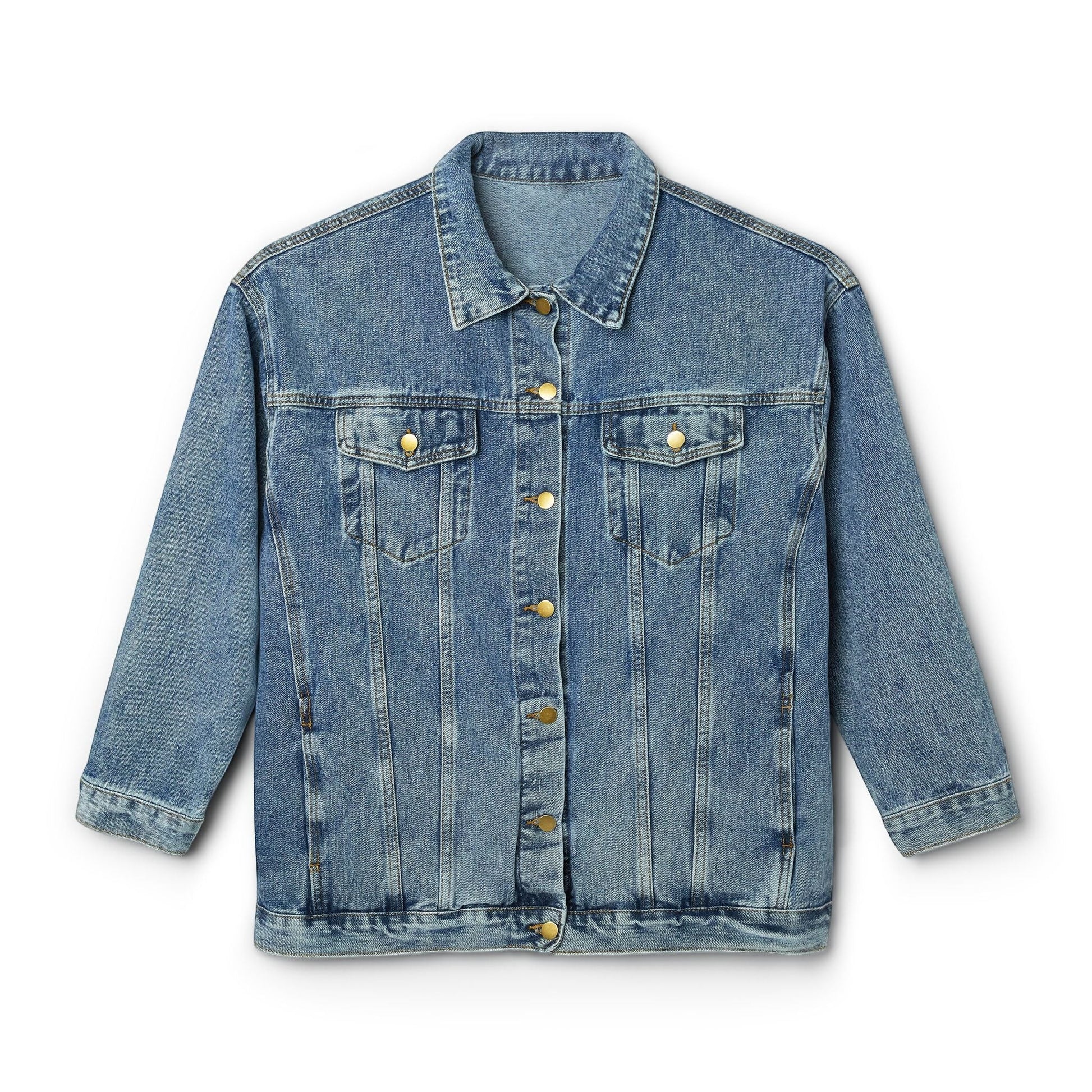 Pirate Denim Jacket Outerwear For Women Skull Back Patch PJK001 by Printify